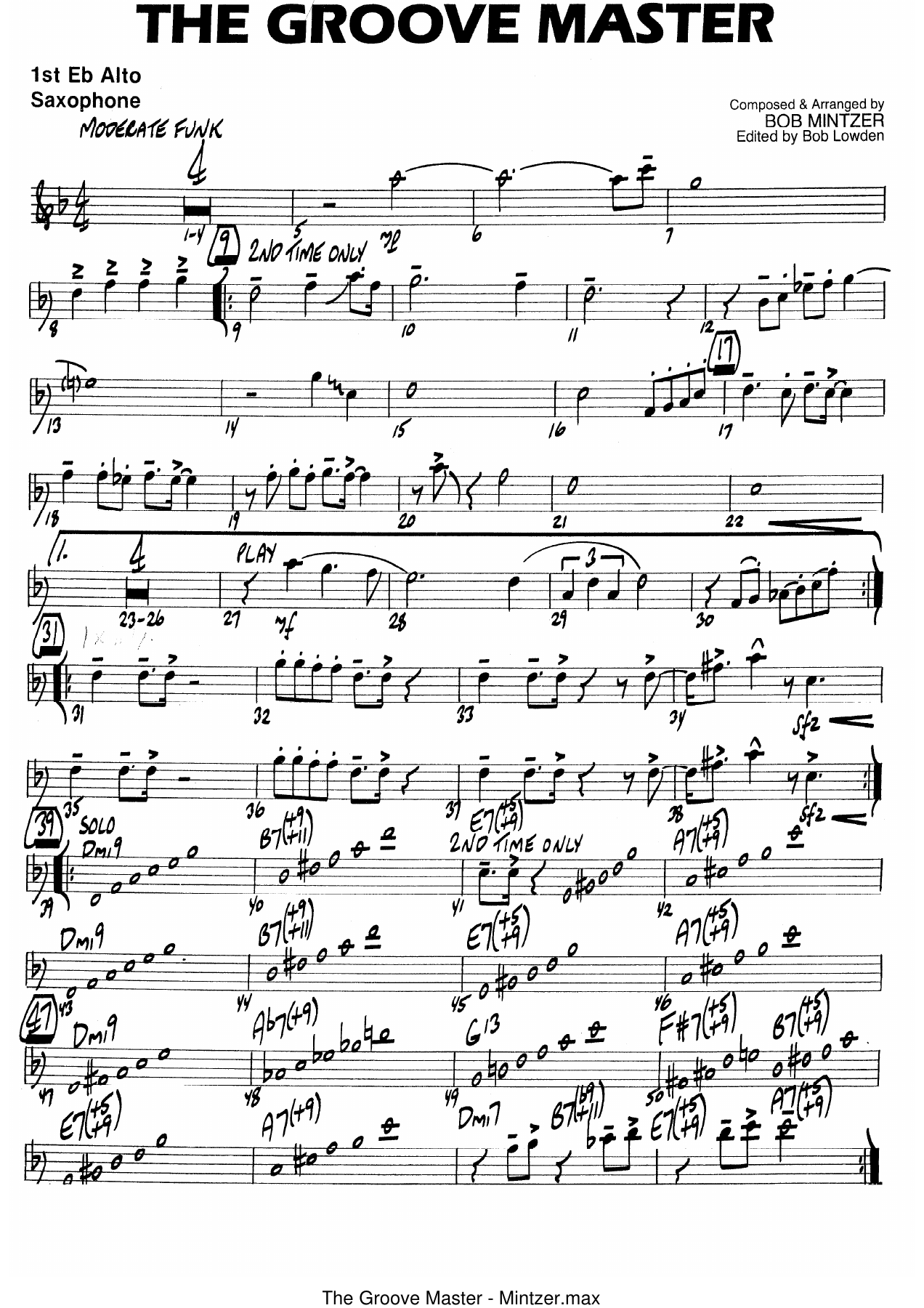 The Groove Master — sheet music cover (first page)