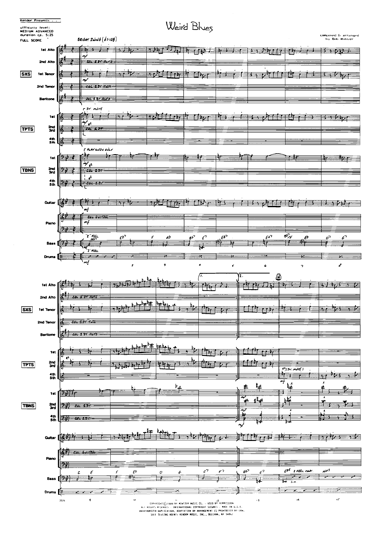 Weird Blues (B.Mintzer) MP3 — Big Band sheet music arranged by Bob Mintzer | Jazz Standard