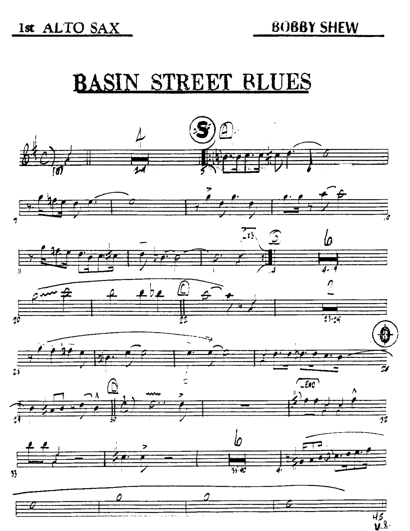 Basin Street Blues — sheet music preview
