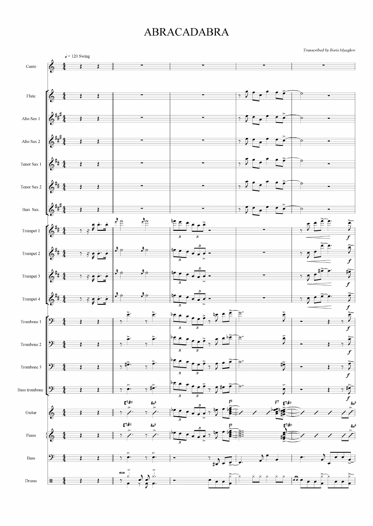 Abracadabra  (B.Myagkov) Vocal — sheet music preview