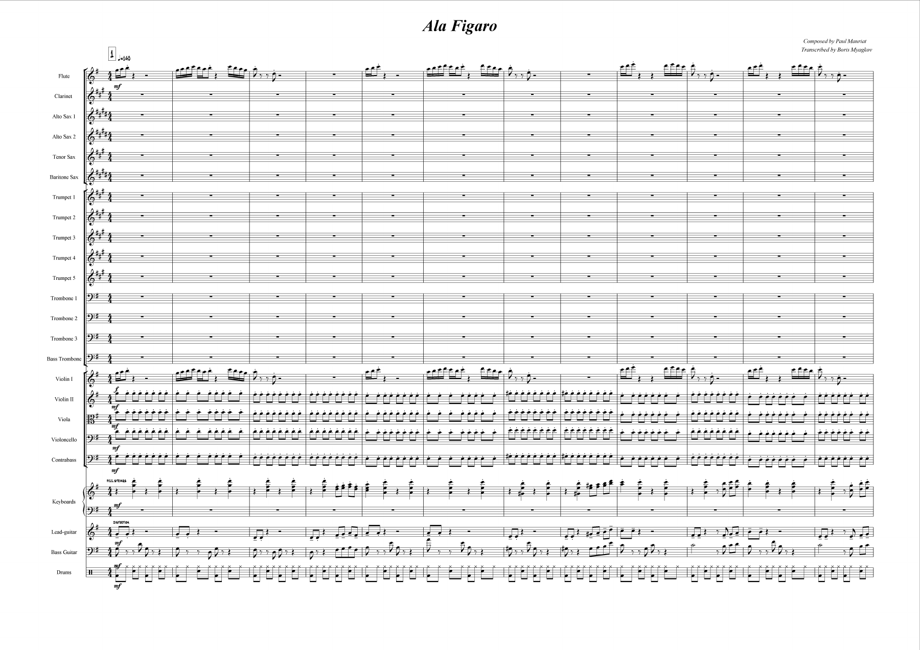 Ala Figaro (Paul Mauriat) — sheet music preview