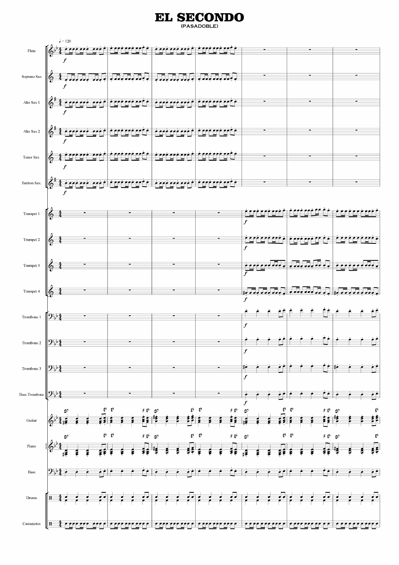 El Secondo — sheet music cover (first page)