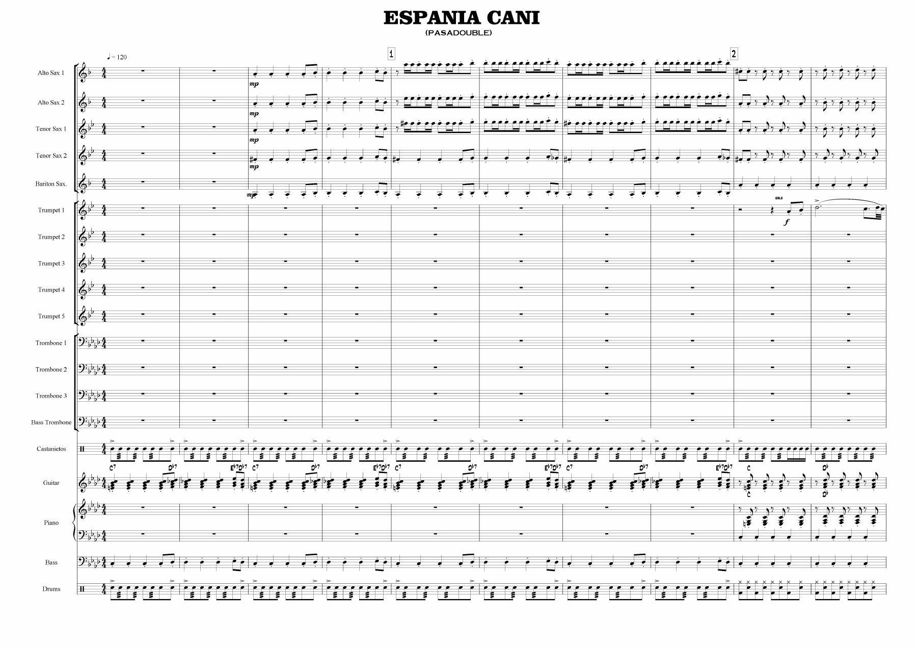 Espania Cani — sheet music preview