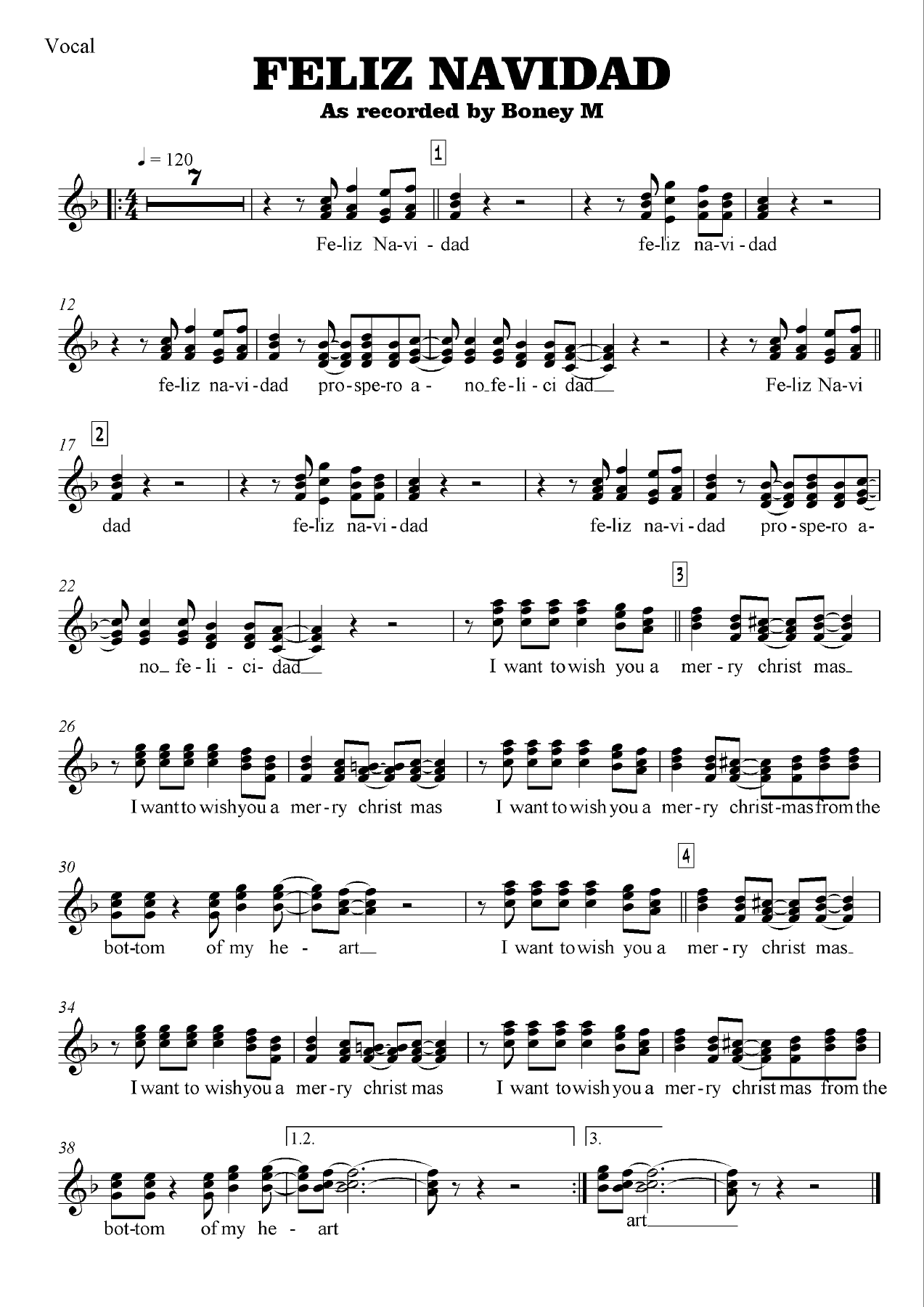 Feliz Navidad (B.Myagkov) Bonney M-Disco — Big Band sheet music by Boris Myagkov | Jazz Standard
