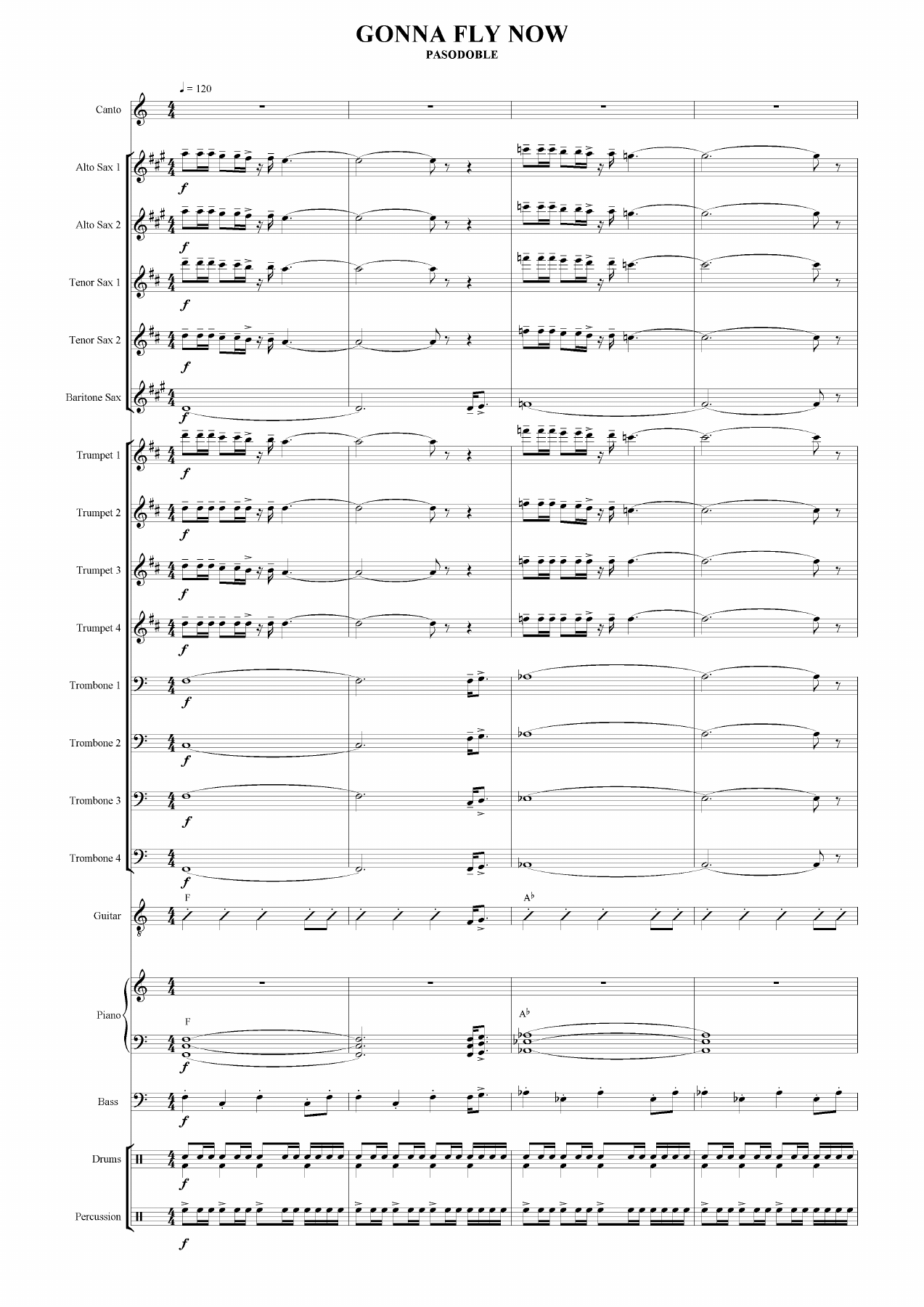 Gonna Fly Now — Big Band sheet music arranged by B.Myagkov | Jazz Standard