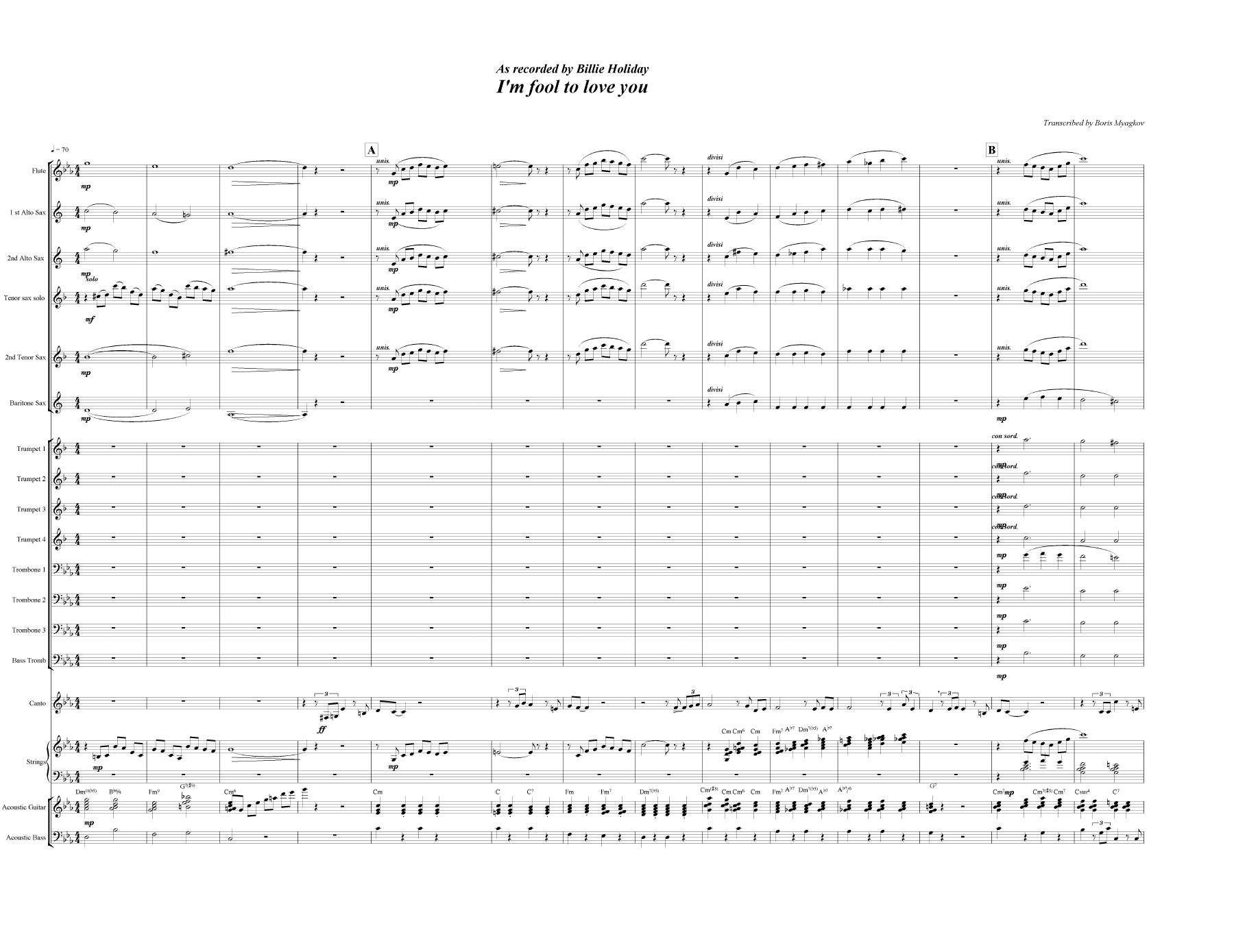I'm Fool To Love You (B.Myagkov) B.Holiday — sheet music preview