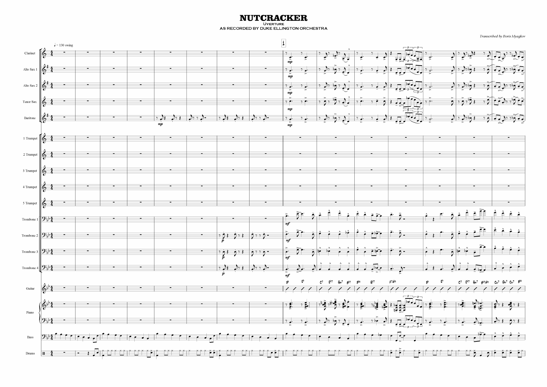 Nutcracker Overture — sheet music cover (first page)