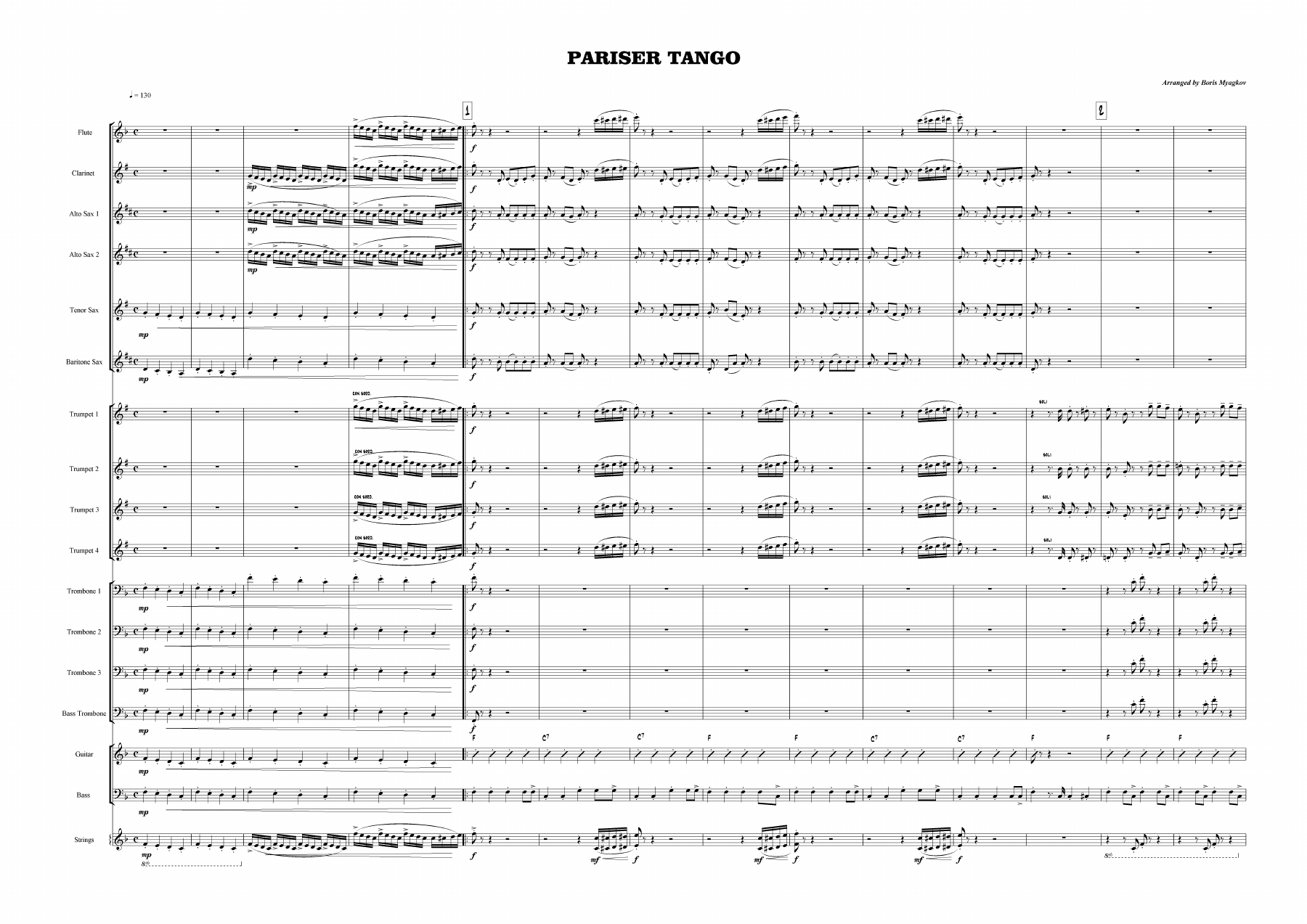 Pariser Tango — sheet music cover (first page)