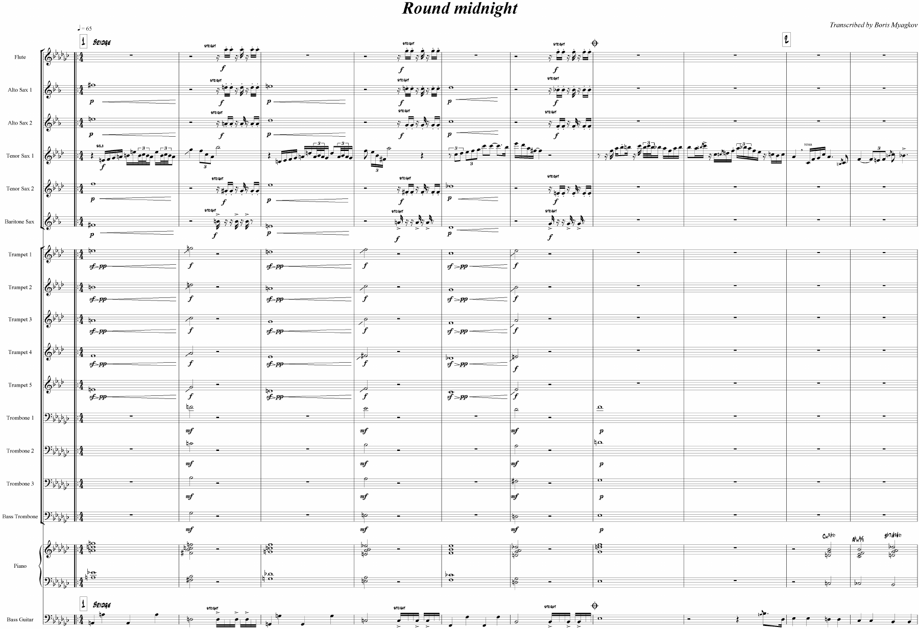 Round Midnight — sheet music cover (first page)
