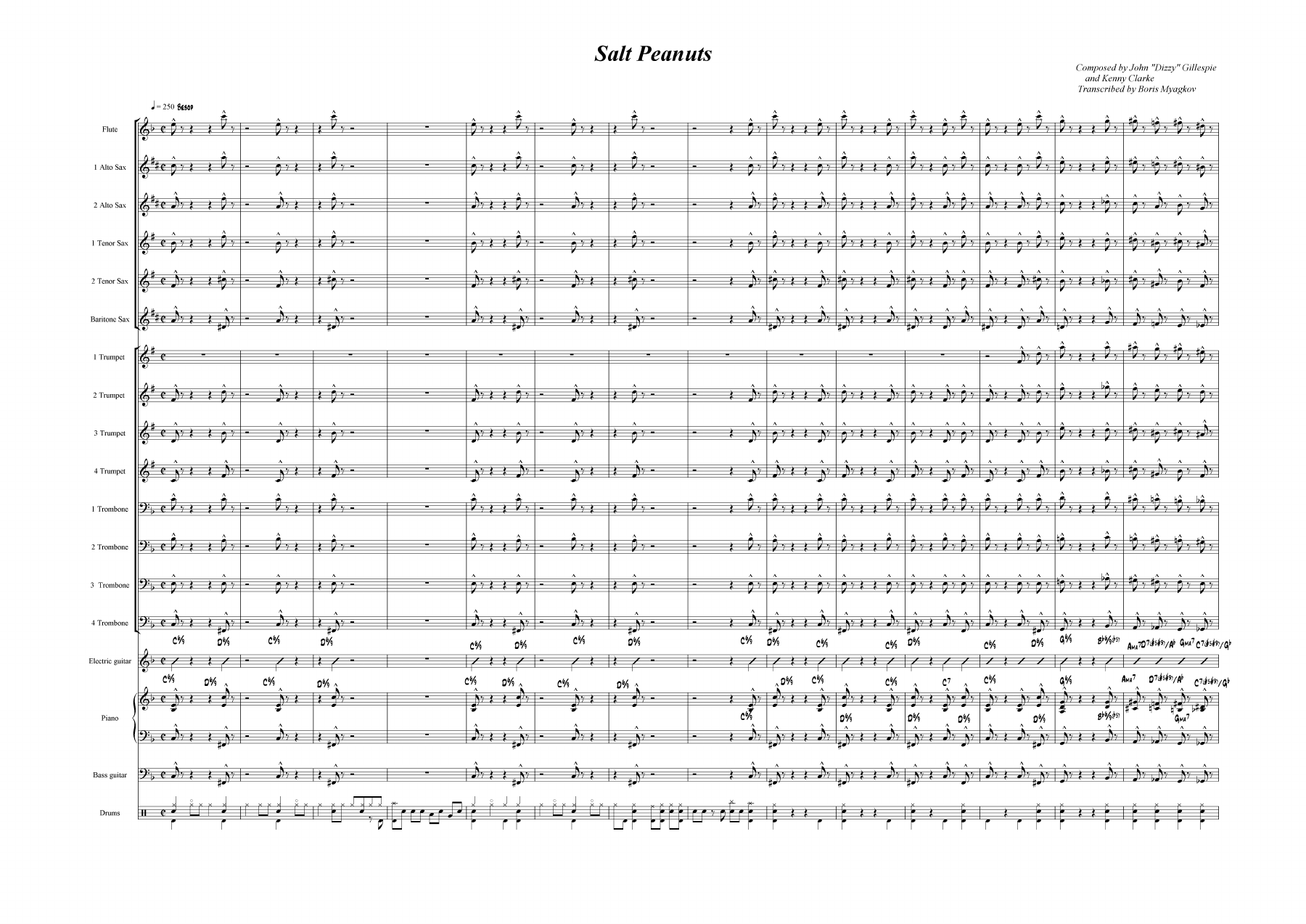 Salt Peanuts — sheet music cover (first page)