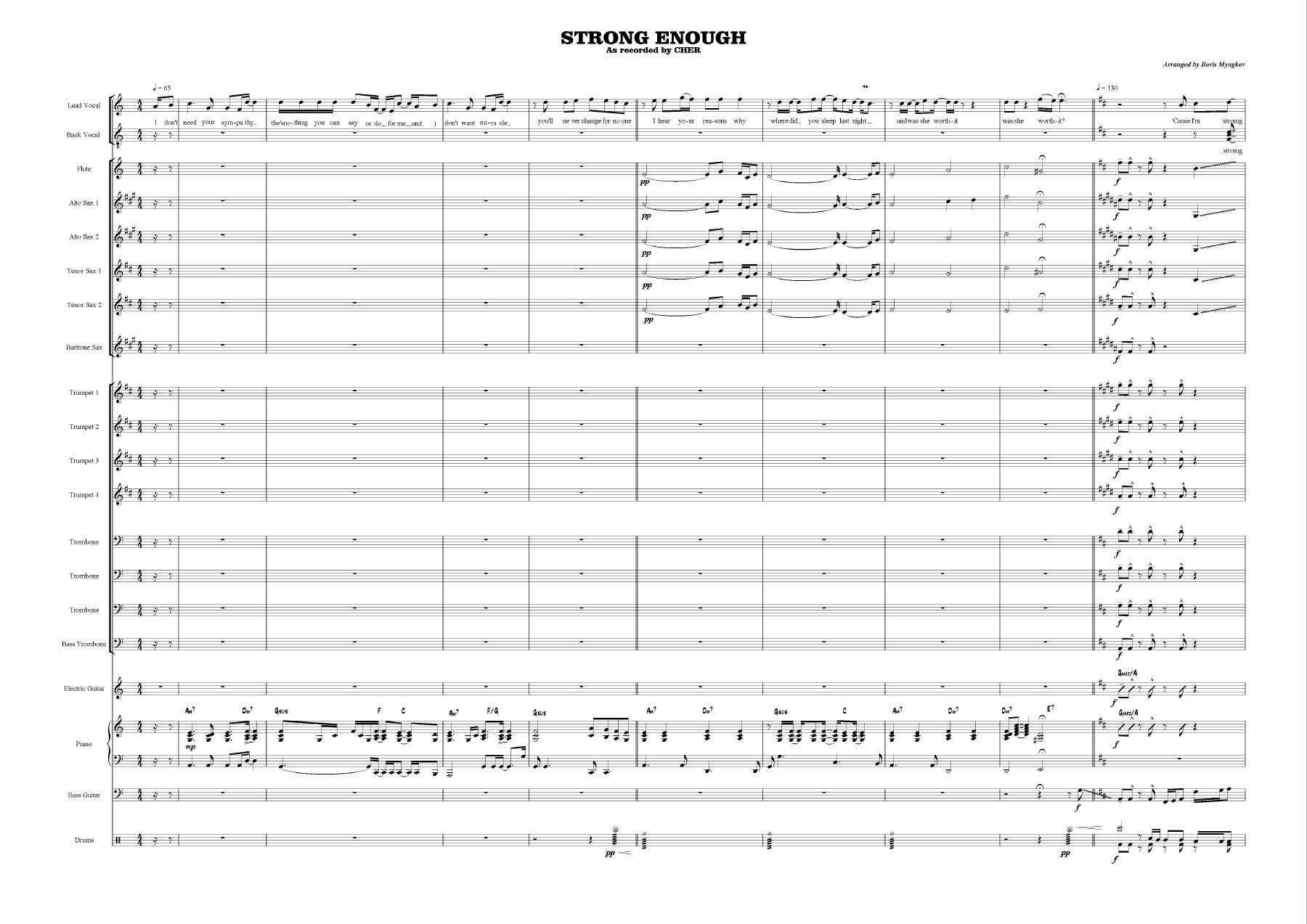 Strong Enough (B.Myagkov) Cher-Vocal Group.Am — sheet music preview