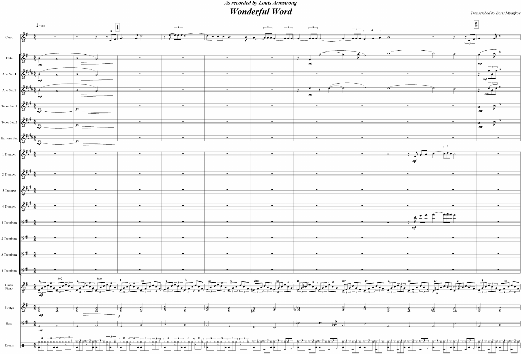 What A Wonderful World (B.Myagkov) — sheet music preview