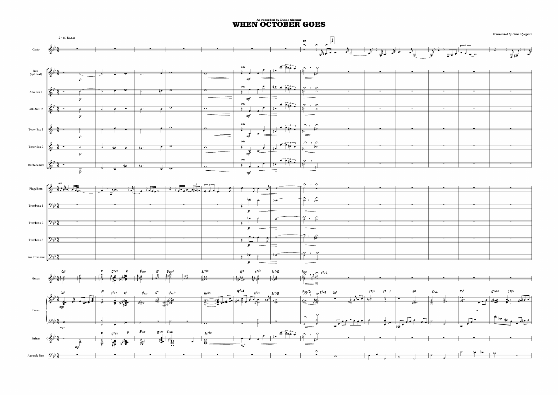 When October Goes — sheet music cover (first page)