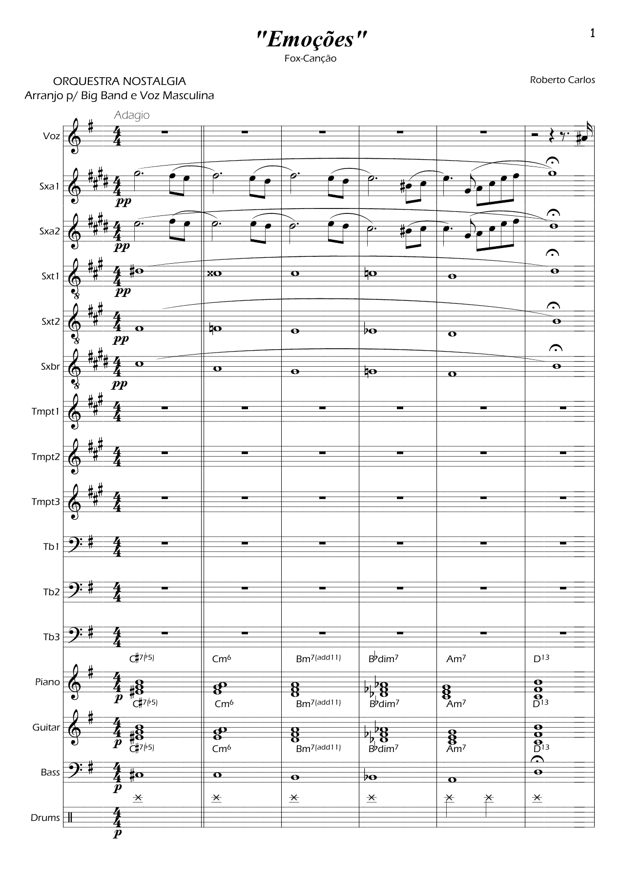 Emocoes — sheet music cover (first page)