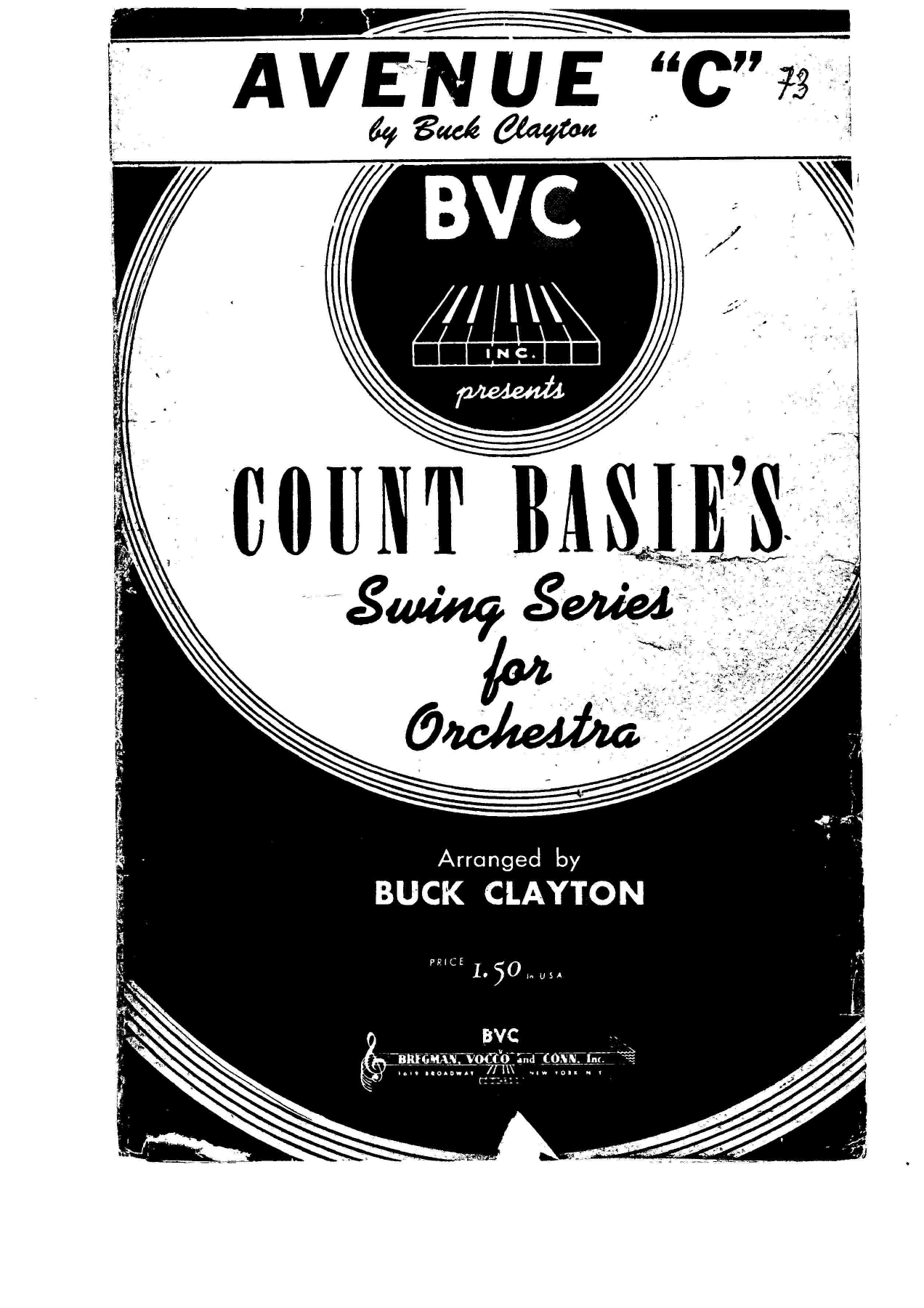 Avenue C (Back Clayton ) 33 — Big Band sheet music arranged by Buck Clayton | Jazz Standard