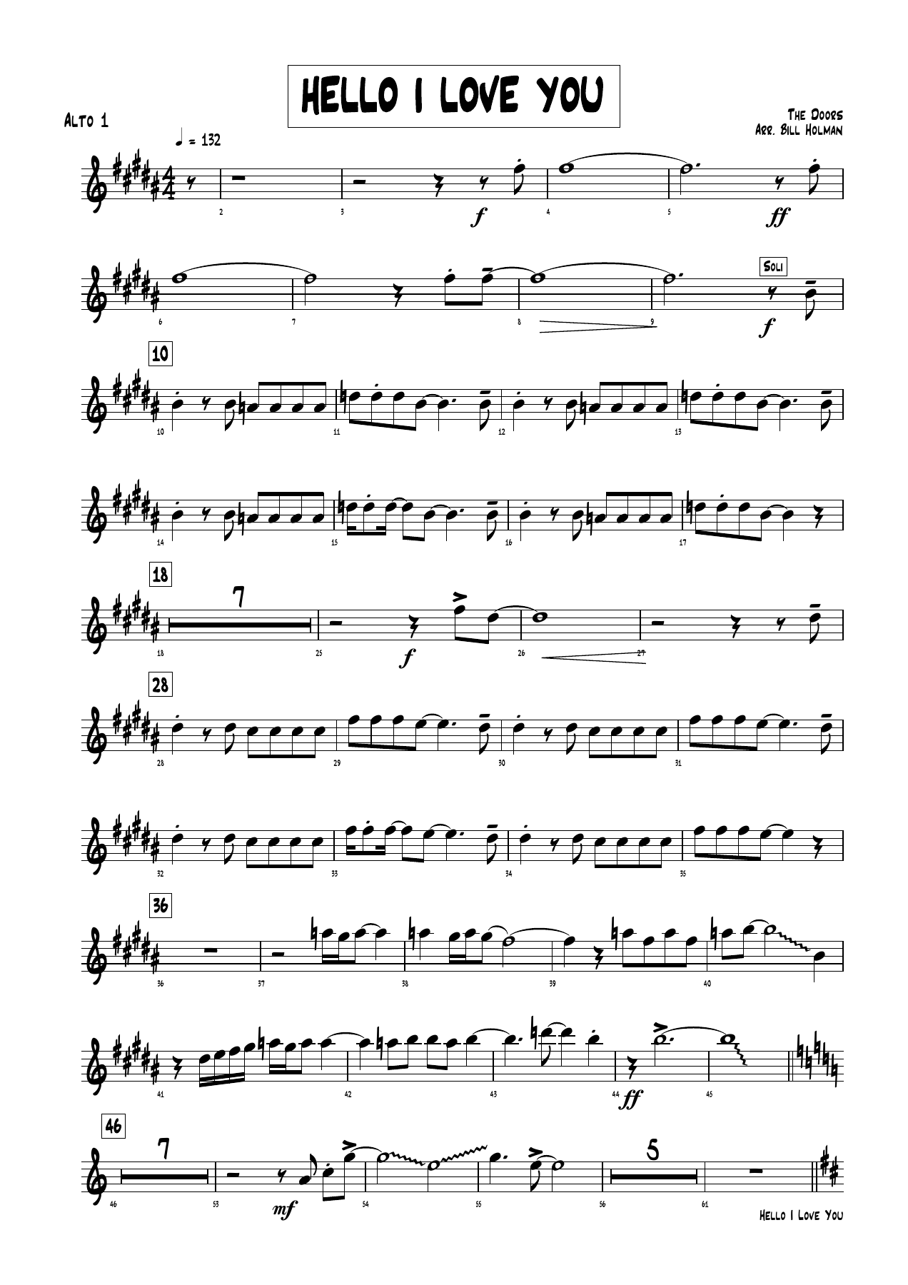 Hello I Love You (B.Holman) B.Rich — sheet music cover (first page)