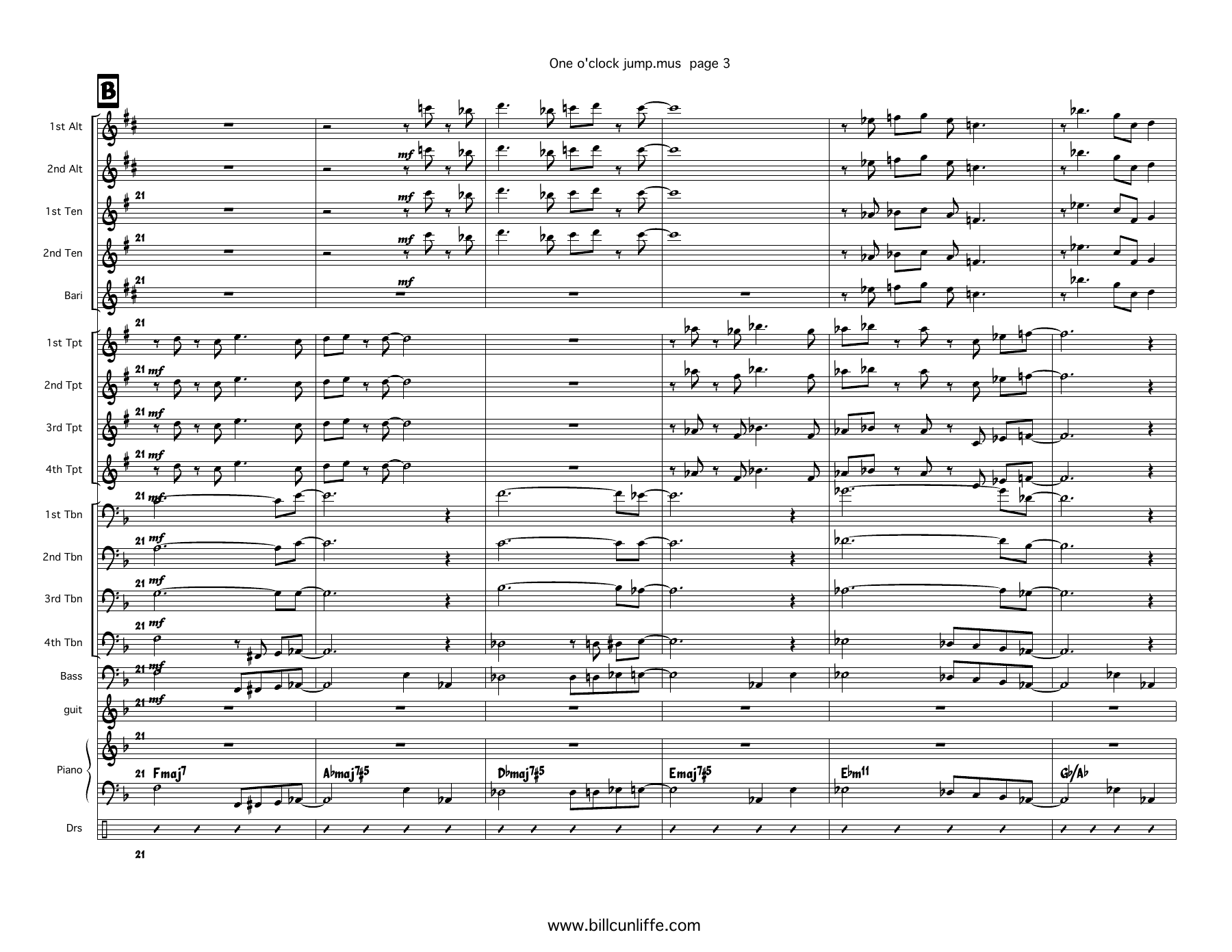 One O'Clock Jump (B.Cunliffe) B.Rich — page 3