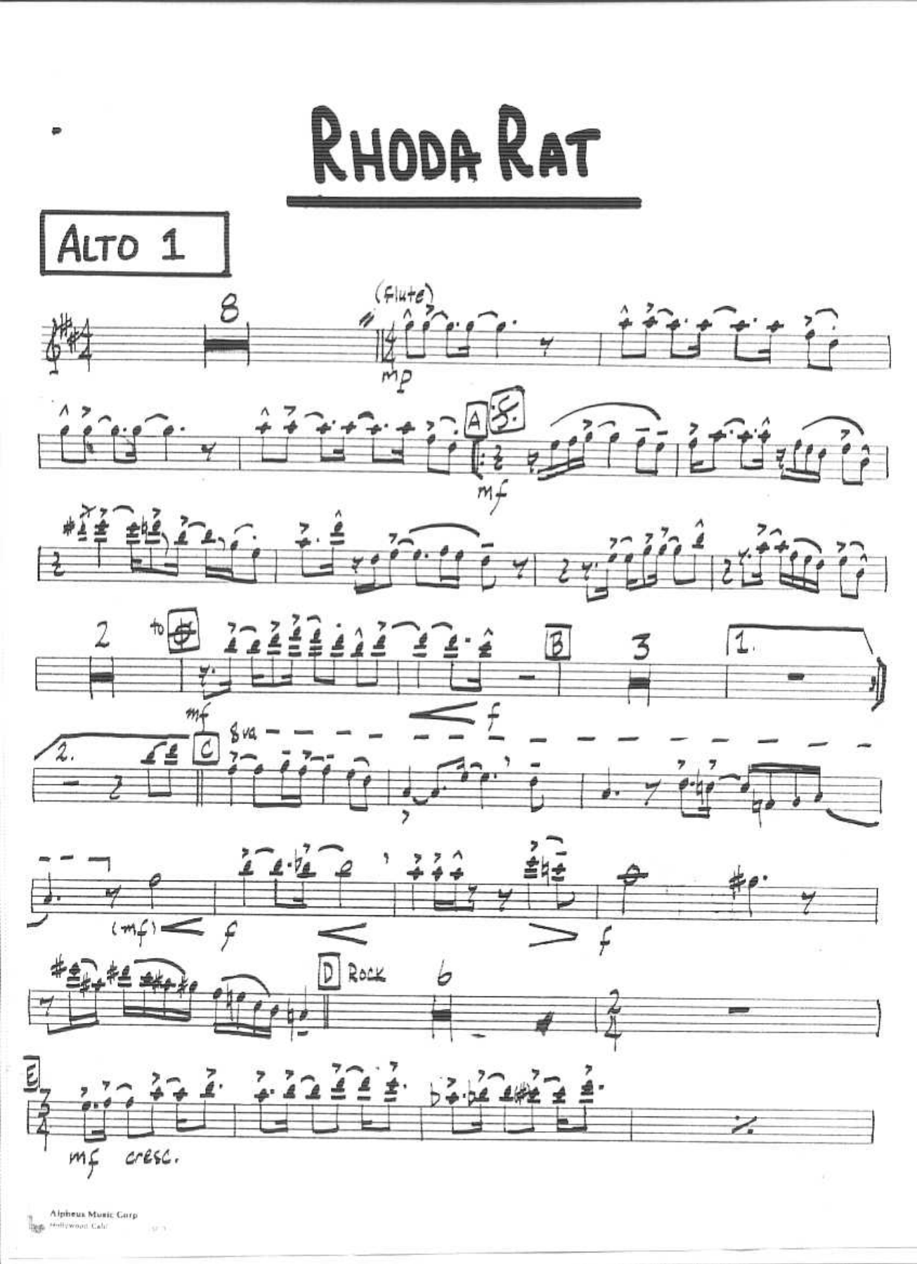 Rhoda Rat — sheet music cover (first page)