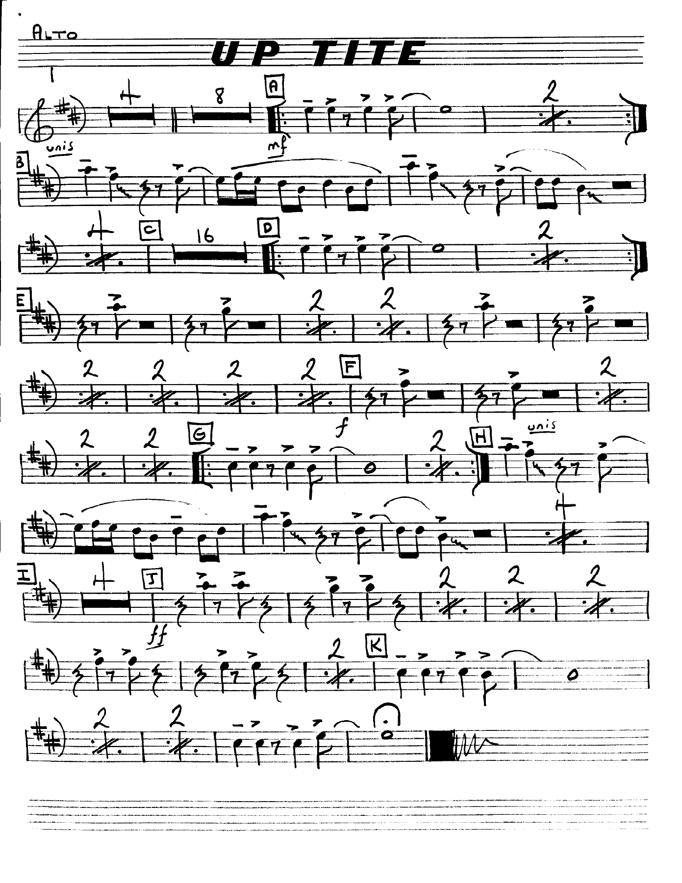Up Tite (O.Nelson) B.Rich — Big Band sheet music arranged by Buddy Rich | Jazz Standard