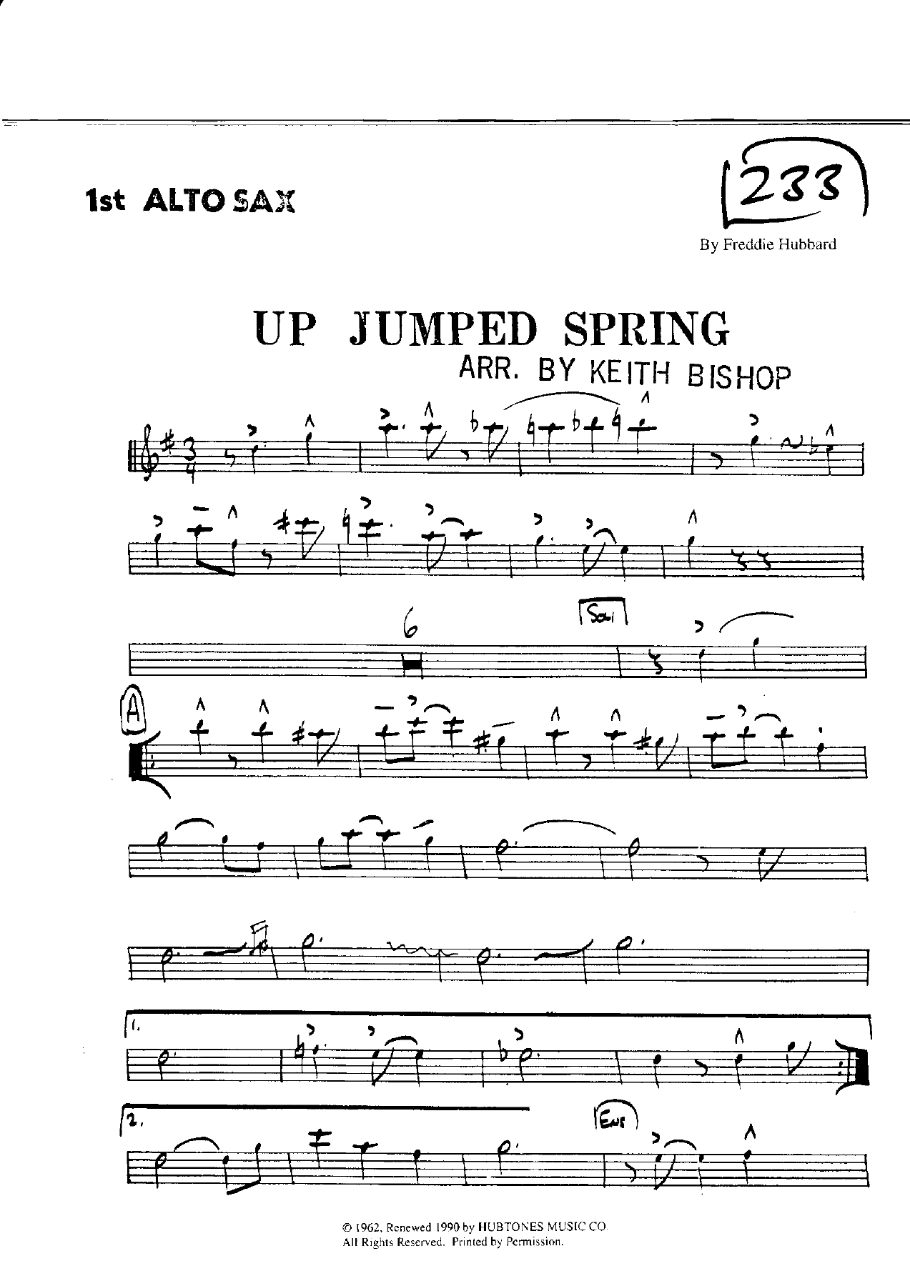 Up Jumped Spring (K.Bishop) B.Rich — sheet music preview