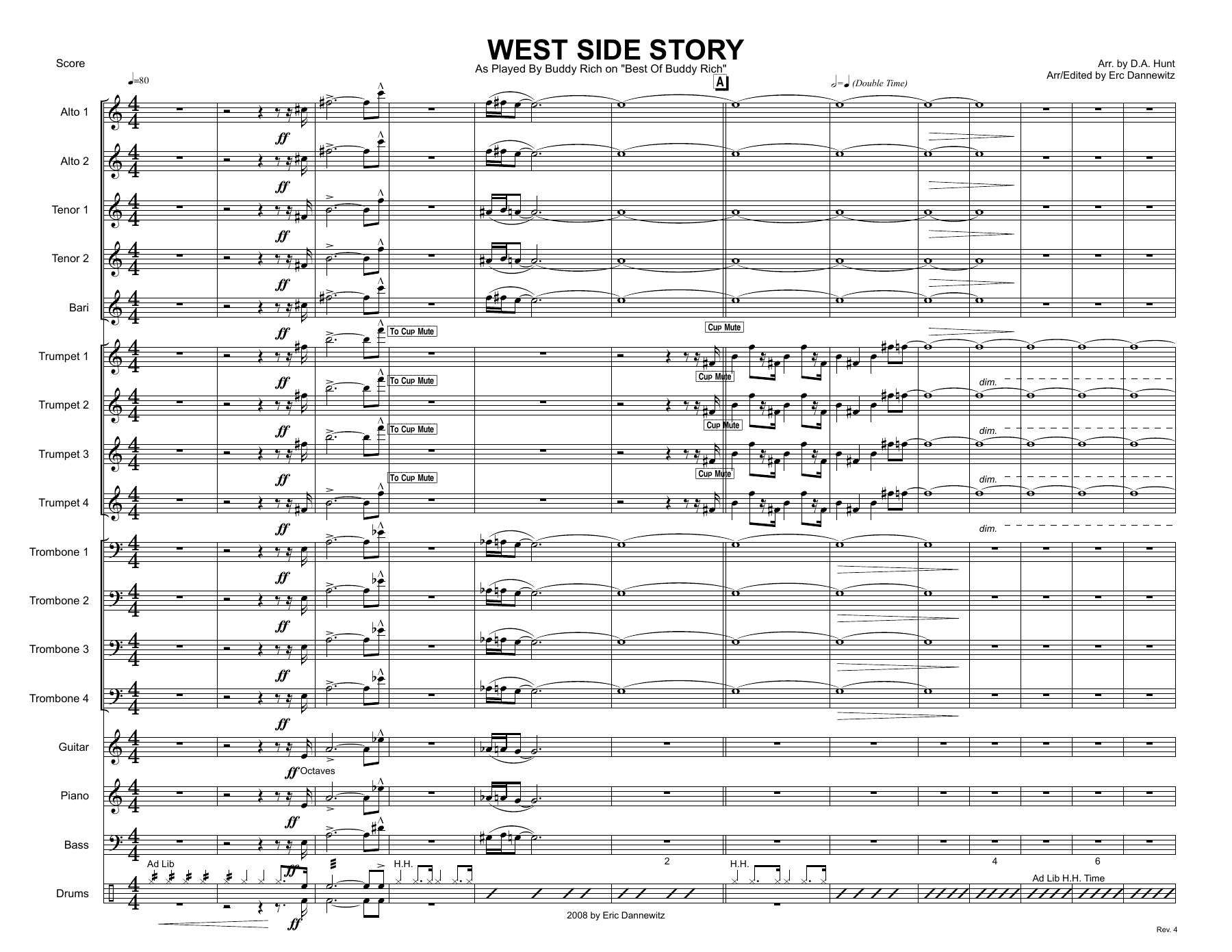 West Side Story Medley (D.A.Hunt) B.Rich — sheet music preview