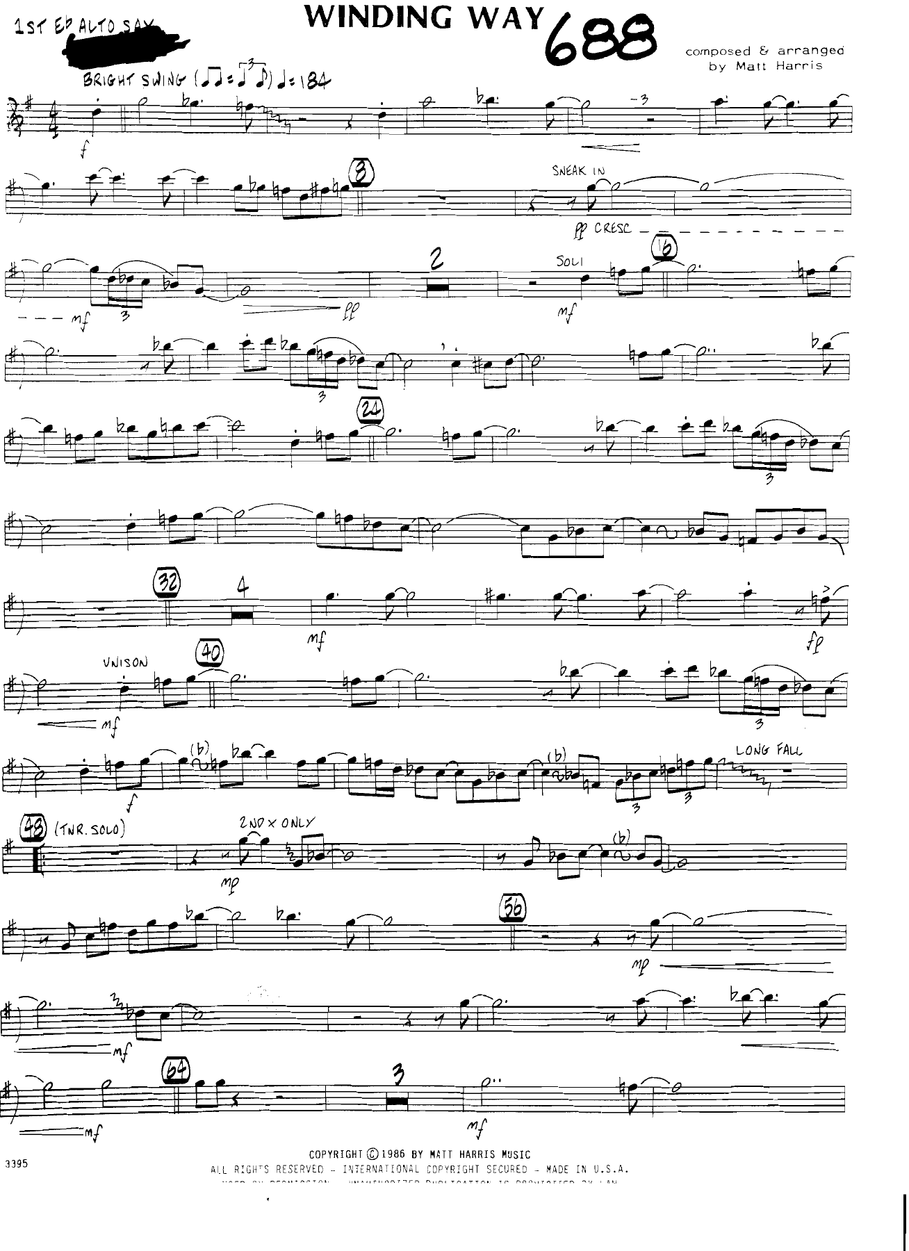 Winding Way (M.Harris) B.Rich.MP# — sheet music preview