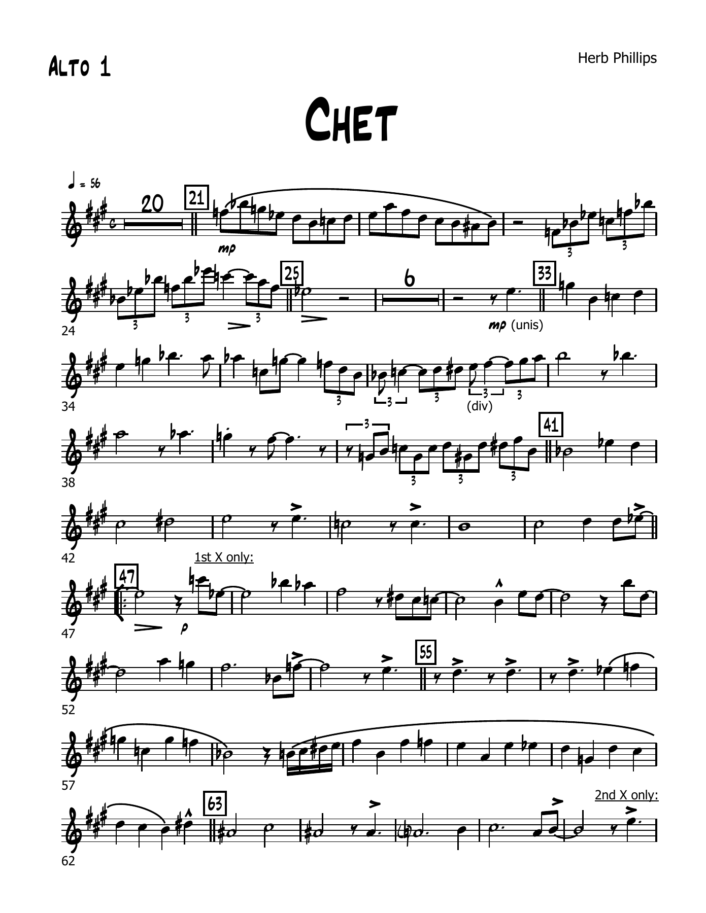 Chet (H.Phillips) C.Saunders — sheet music preview