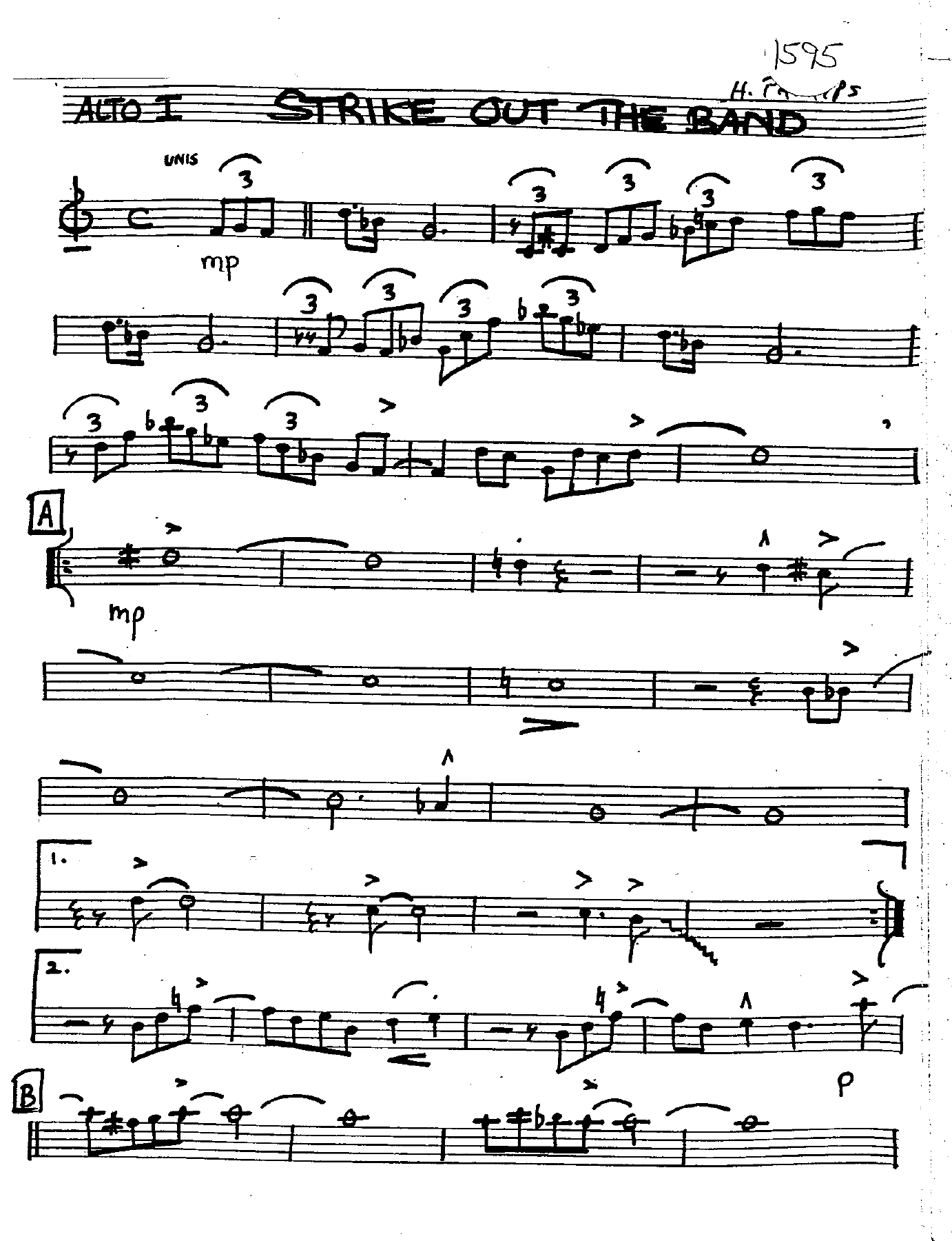 Strike Out The Band (H.Phillips) Carl Saunders Band — Big Band sheet music arranged by Carl Saunders Big Band | Jazz Standard