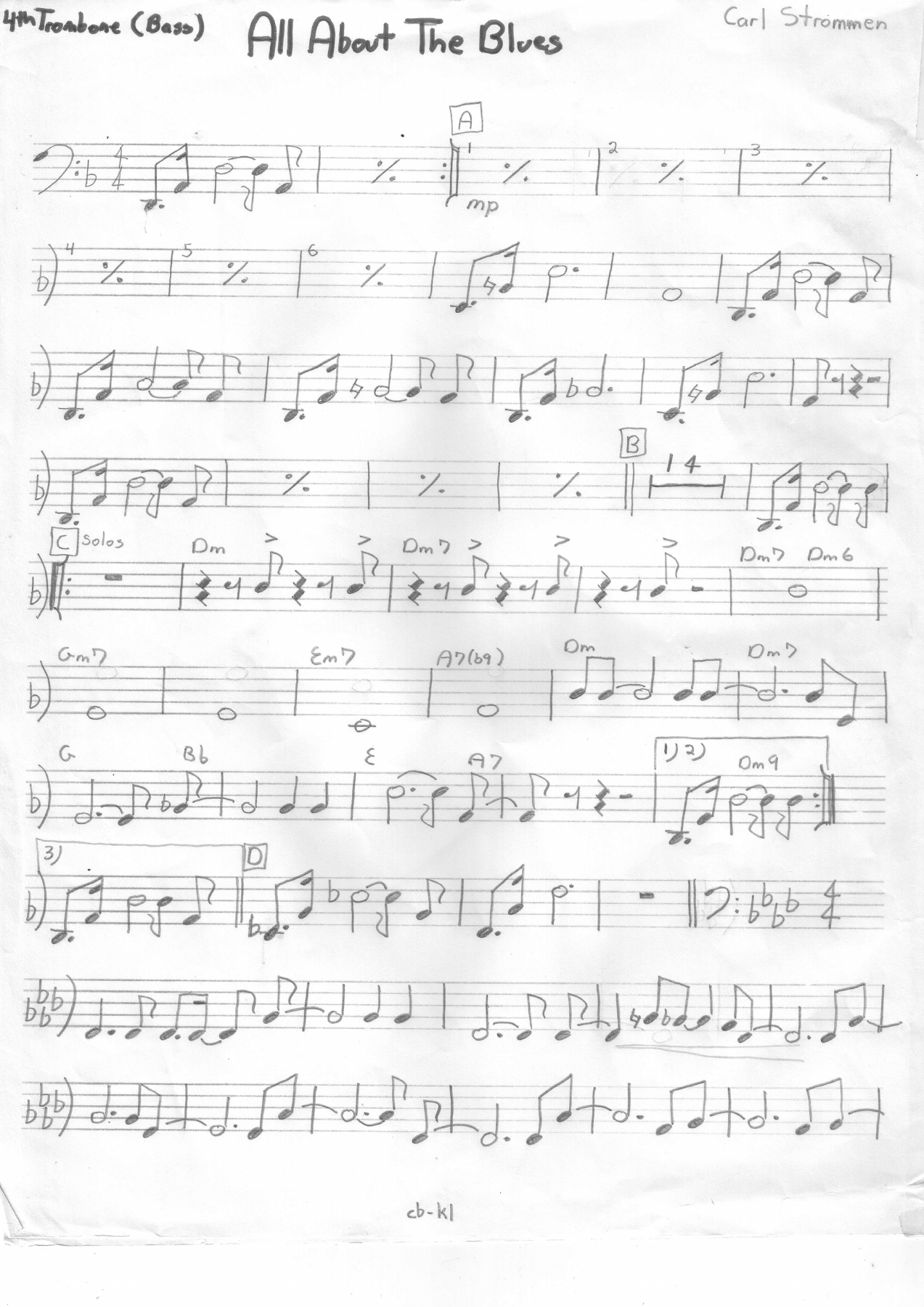 All About The Blues — sheet music cover (first page)