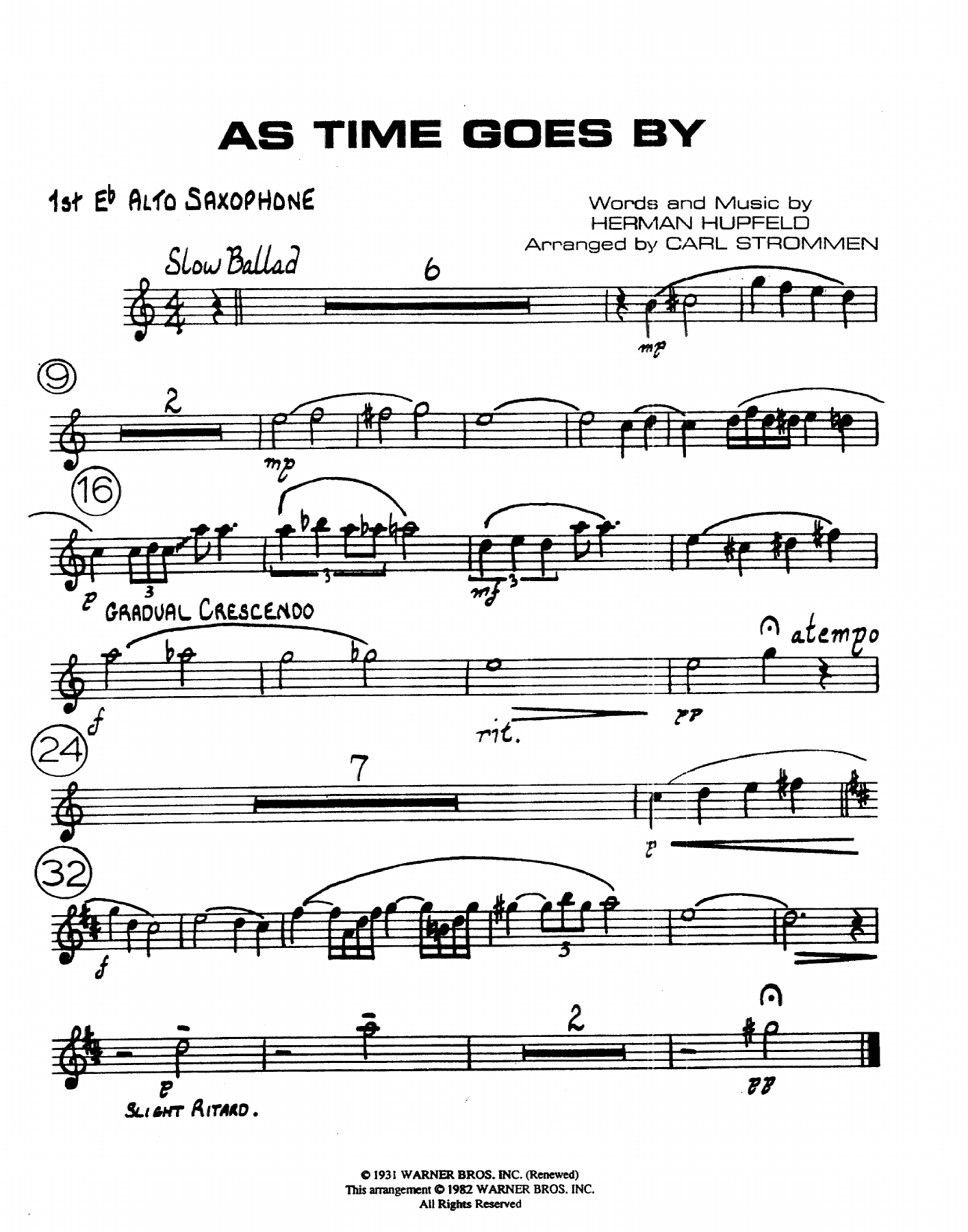 As Time Goes By — sheet music preview