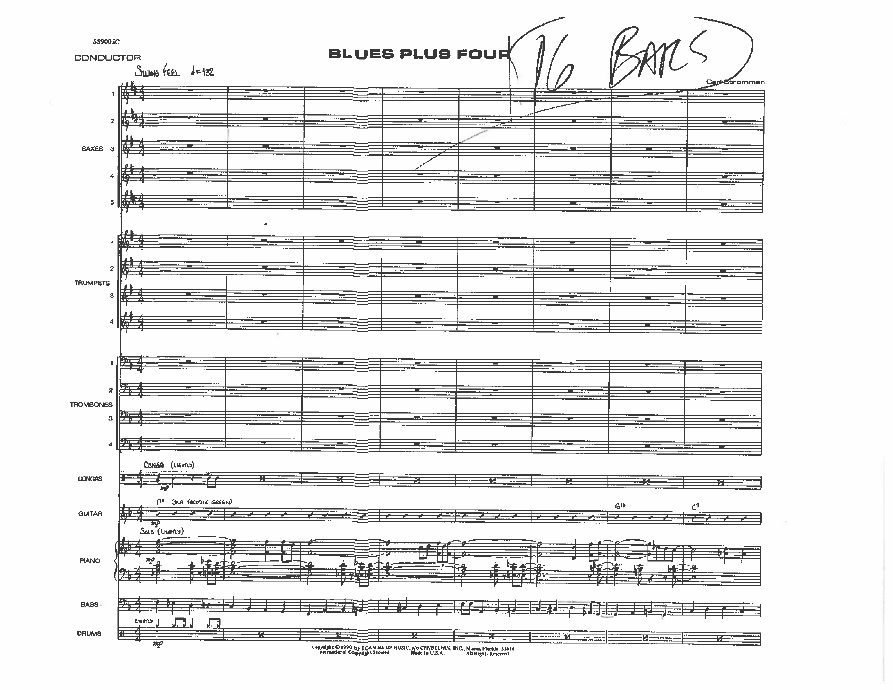 Blues Plus Four — sheet music cover (first page)