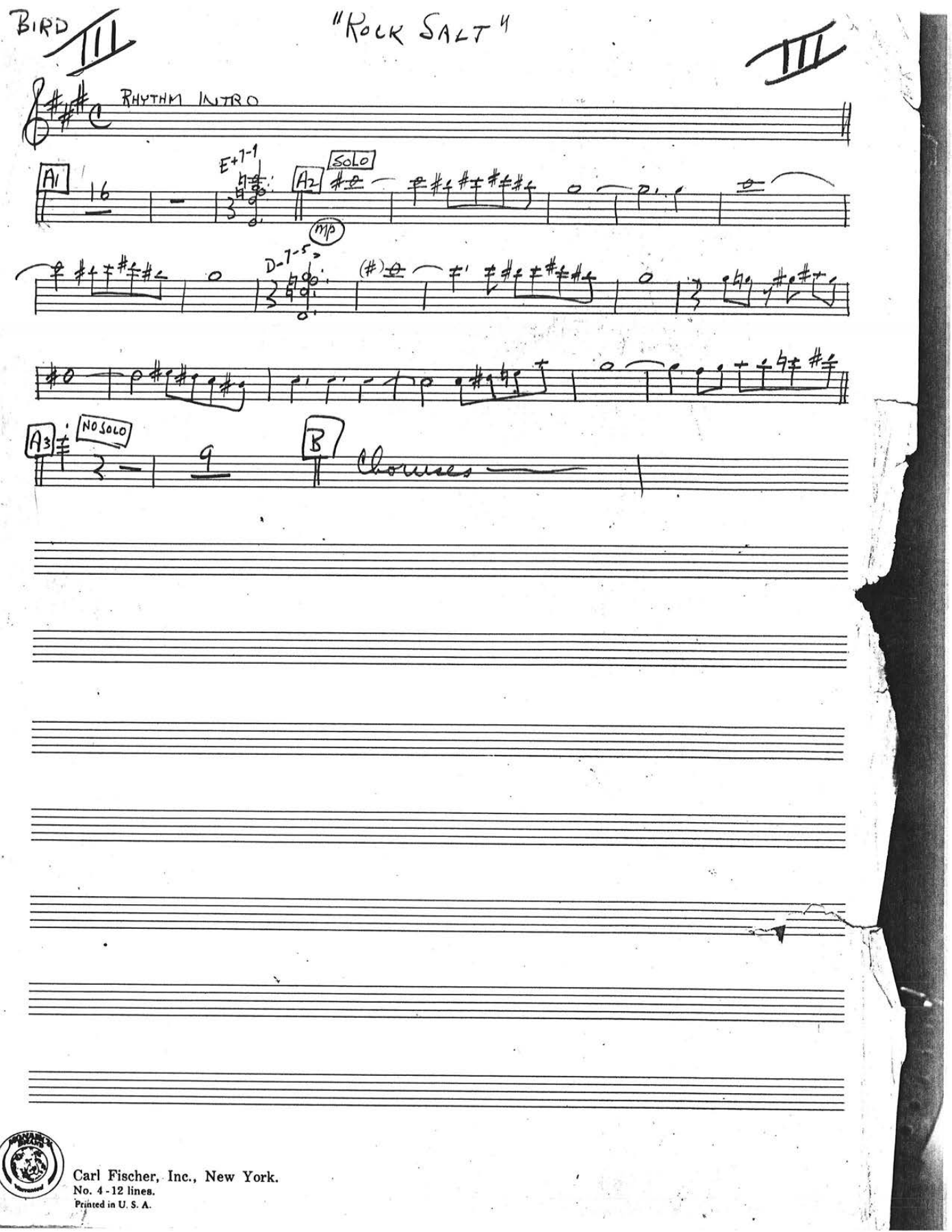 Rock Salt (aka Rocker) — sheet music preview