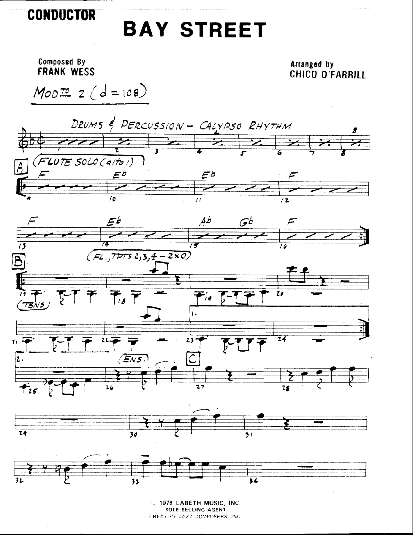 Bay Street (C.O'Farrill) F.Wess — Big Band sheet music by Chico O'Farrill | Jazz Standard