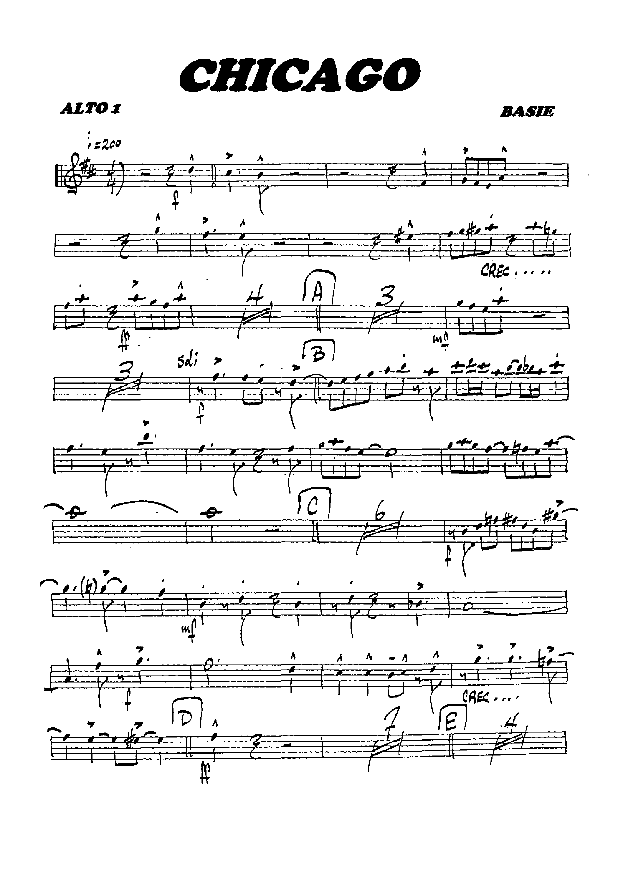 Chicago (C.O'Farrill) C.Basie 1 — Big Band sheet music arranged by Chico O'Farrill | Jazz Standard