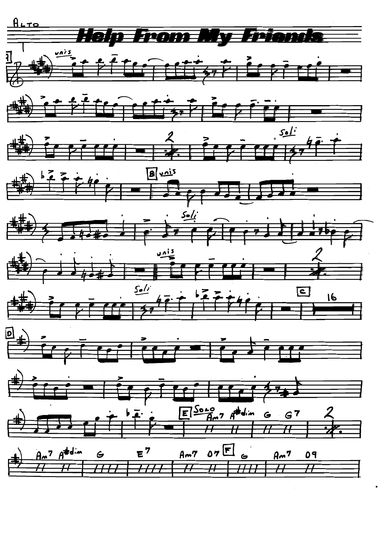 With A Help From Our Friends (C.O'Farrill) C.Basie -Beatles — Big Band sheet music arranged by Chico O'Farrill | Jazz Standard