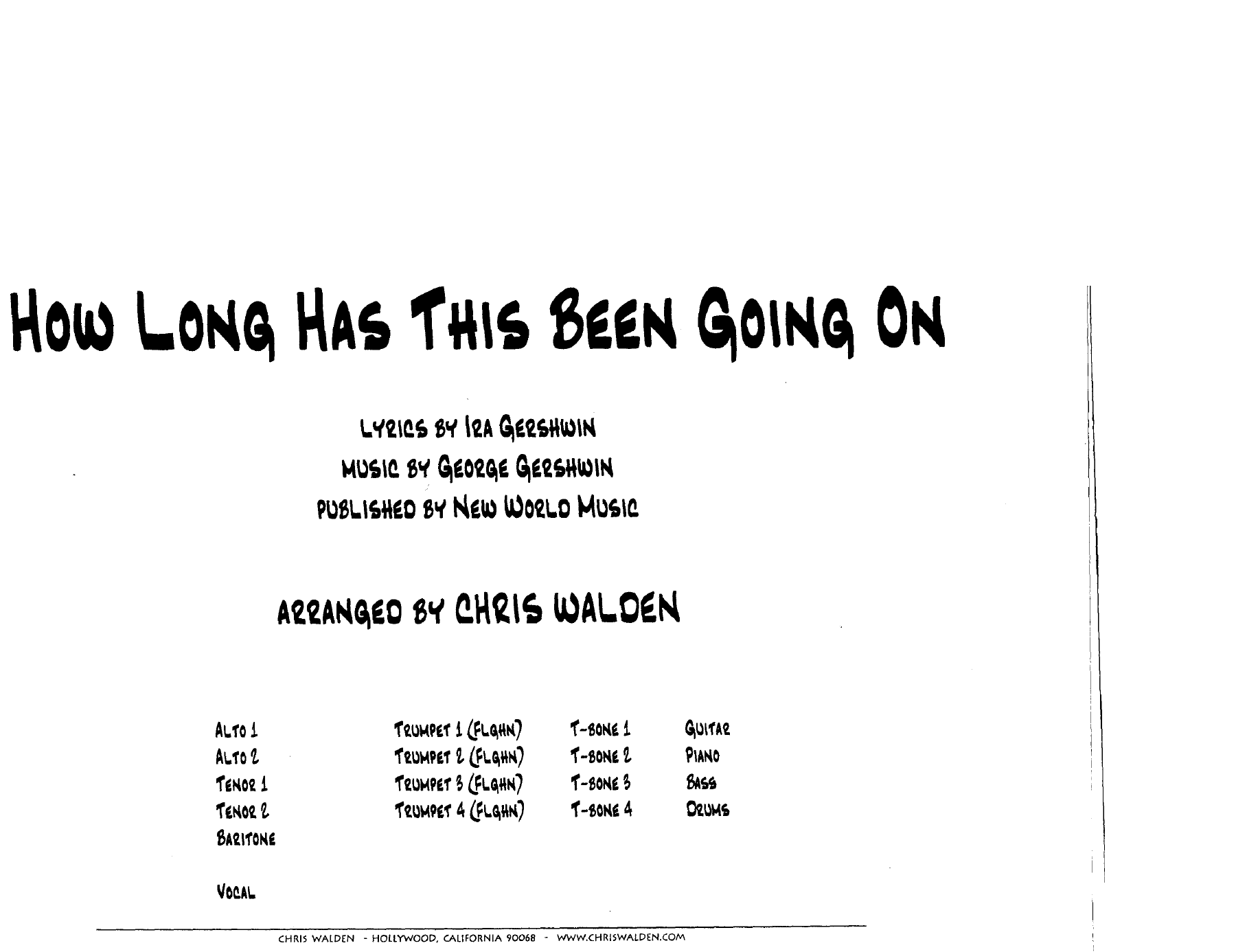 How Long Has This Been — sheet music preview