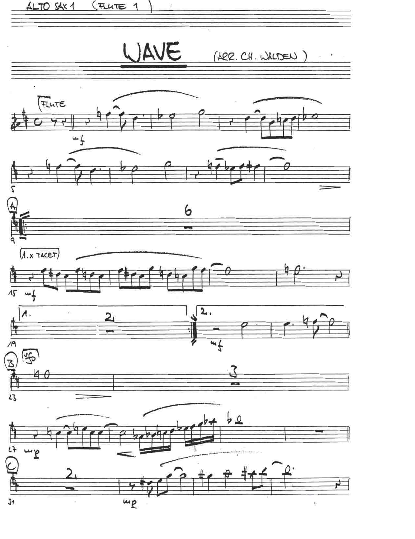 Wave — sheet music cover (first page)