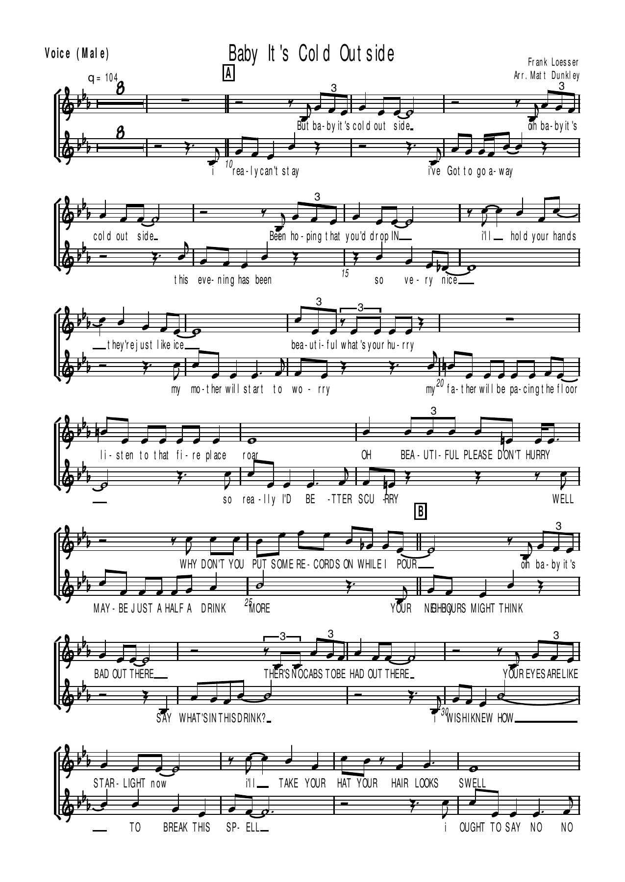 Baby It's Cold Outside (M.Dunkley) voc — Big Band sheet music by Christmas Big Band | Jazz Standard