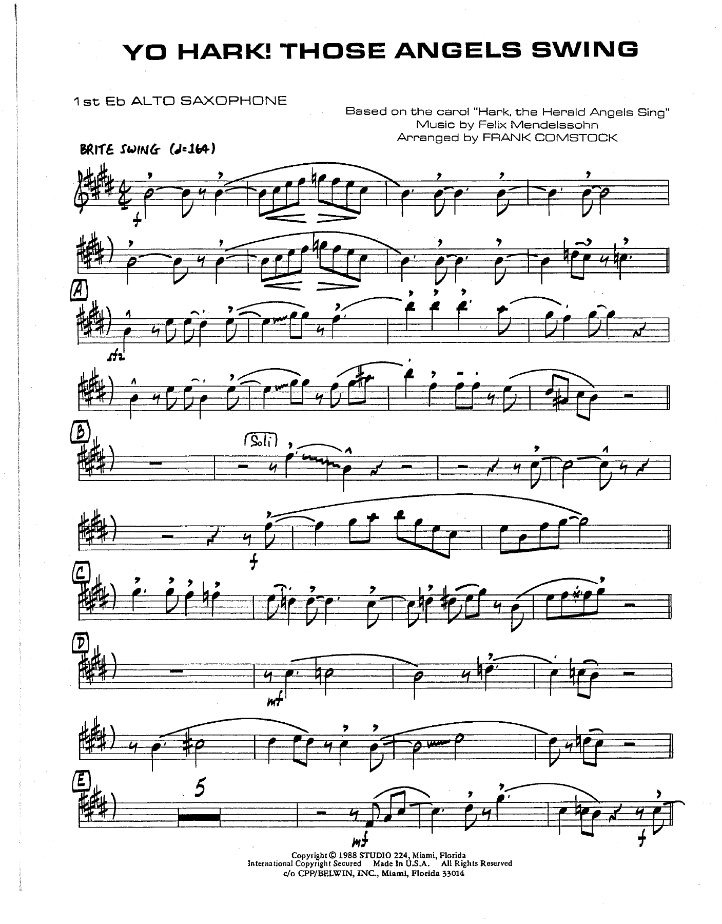Yo Hark! Those Angels Swing — Big Band sheet music arranged by F.Comstock | Jazz Standard