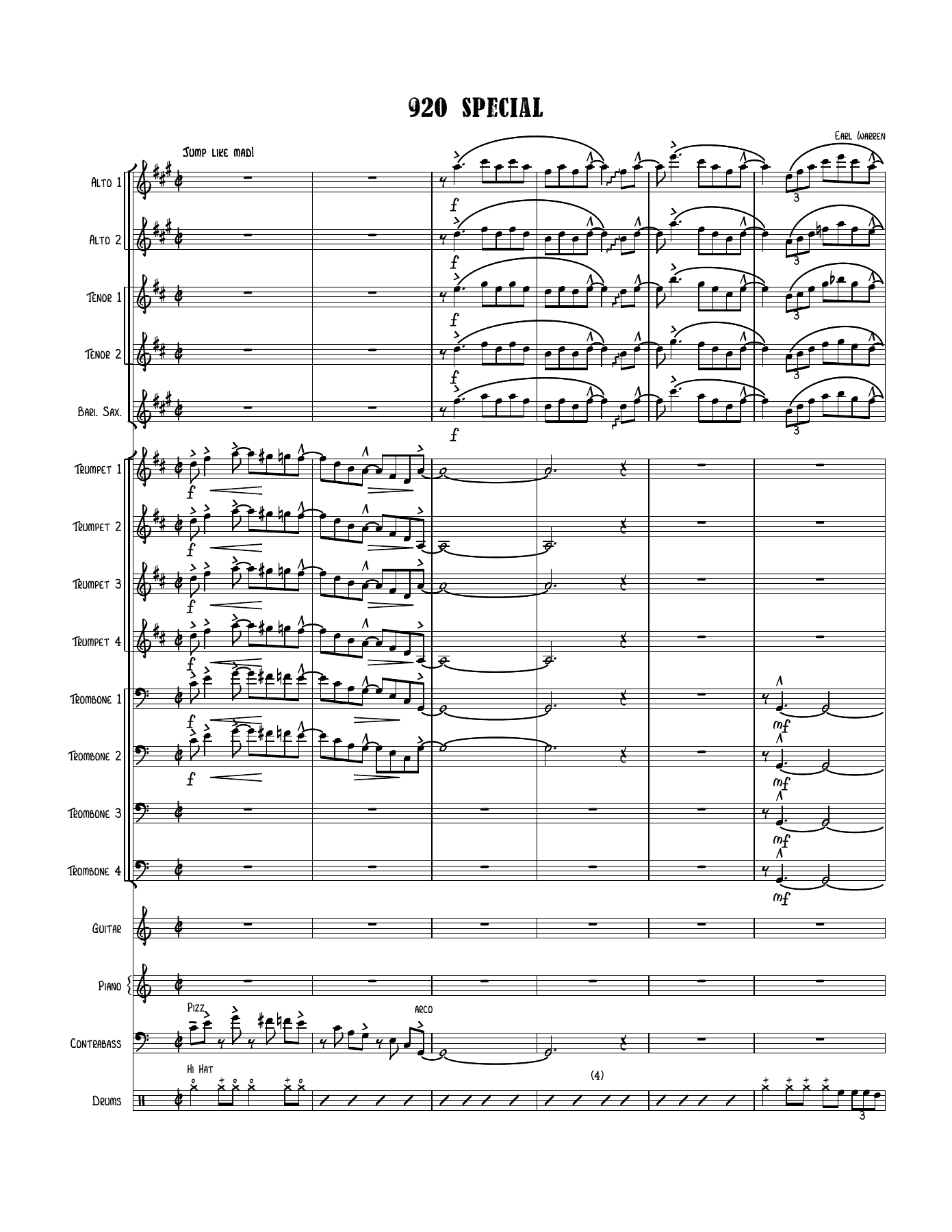 920 Spesial 3 Arr — sheet music cover (first page)
