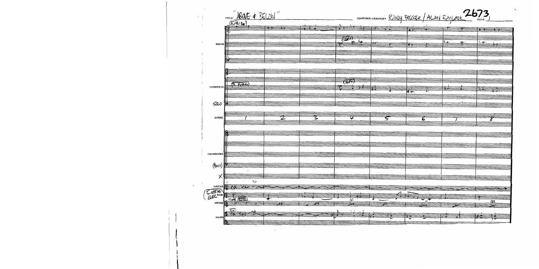 Above And Below — sheet music cover (first page)