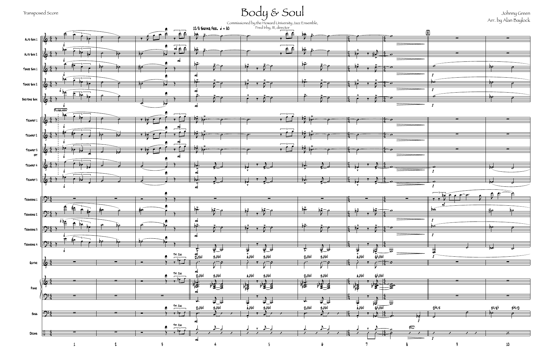 Body And Soul — Big Band sheet music arranged by A.Baylock | Jazz Standard
