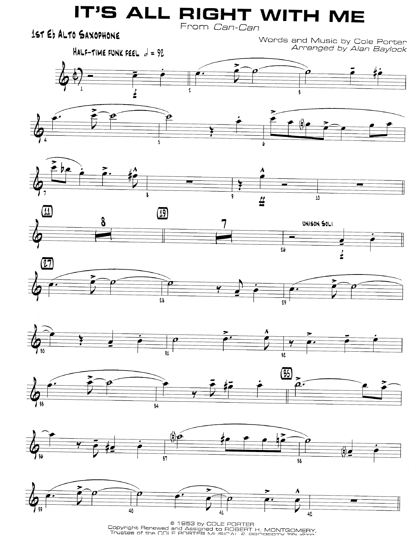 It's All Right With Me — sheet music cover (first page)