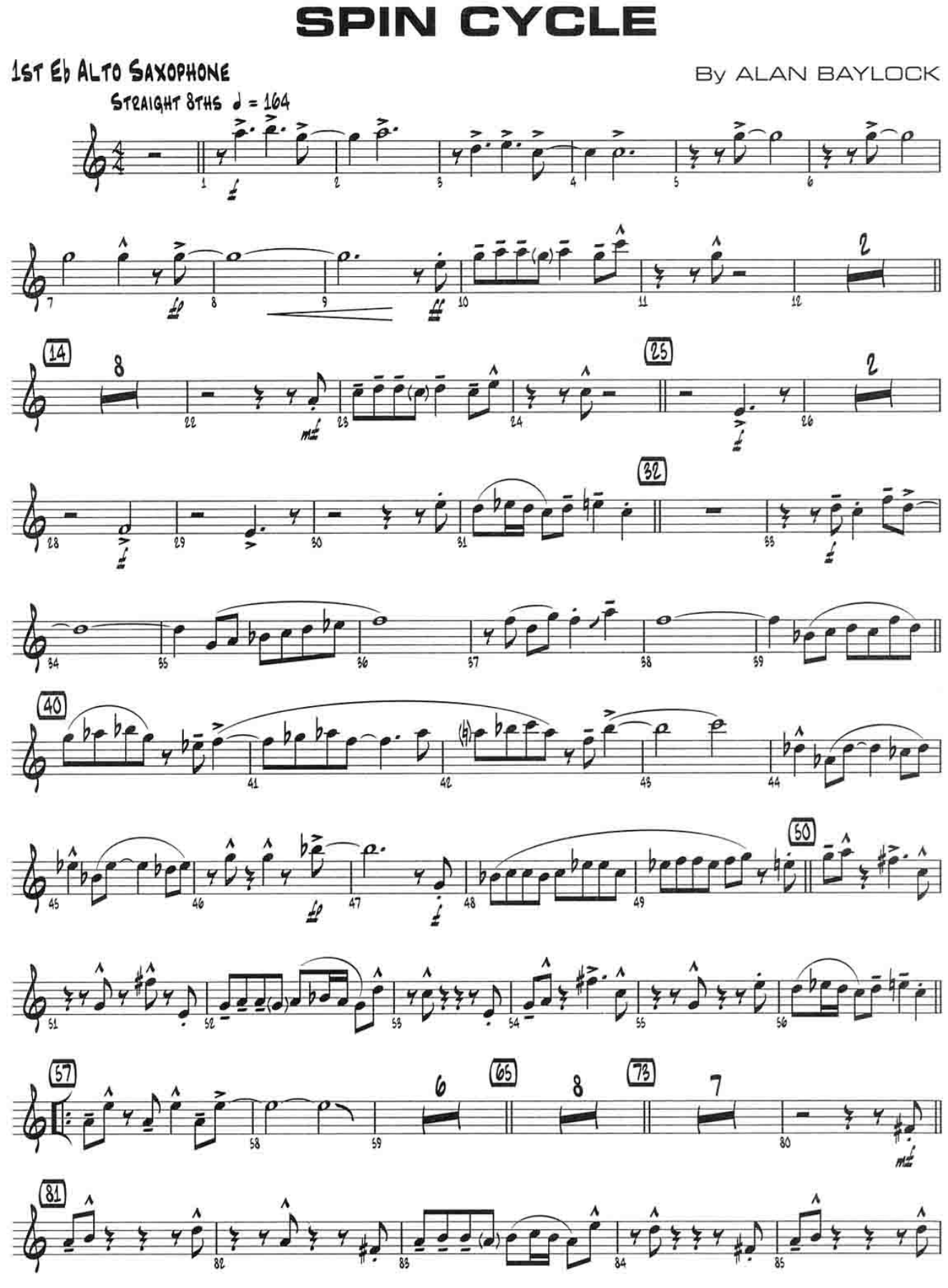 Spin Cycle — sheet music cover (first page)