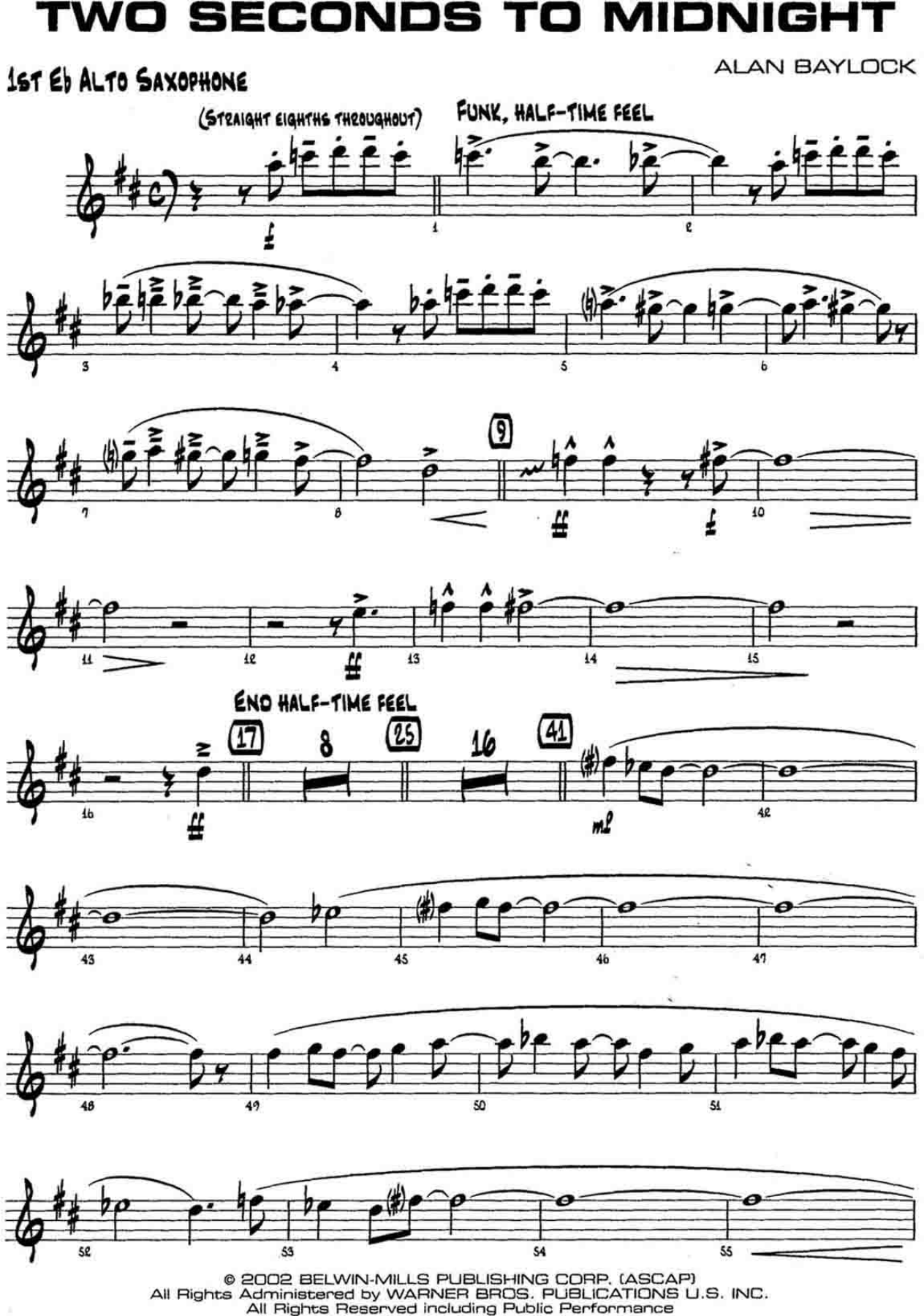 Two Seconds To Midnight — Big Band sheet music arranged by A.Baylock | Jazz Standard