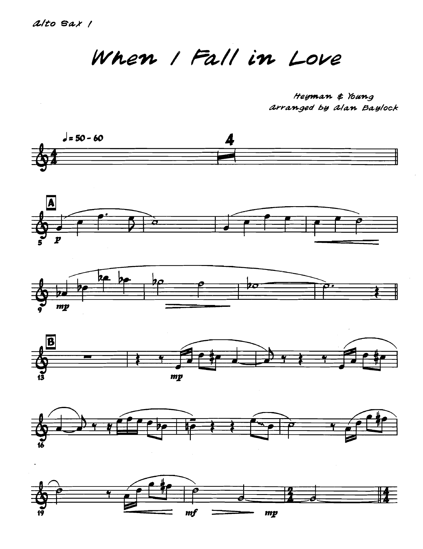 When I Fall In Love — sheet music cover (first page)