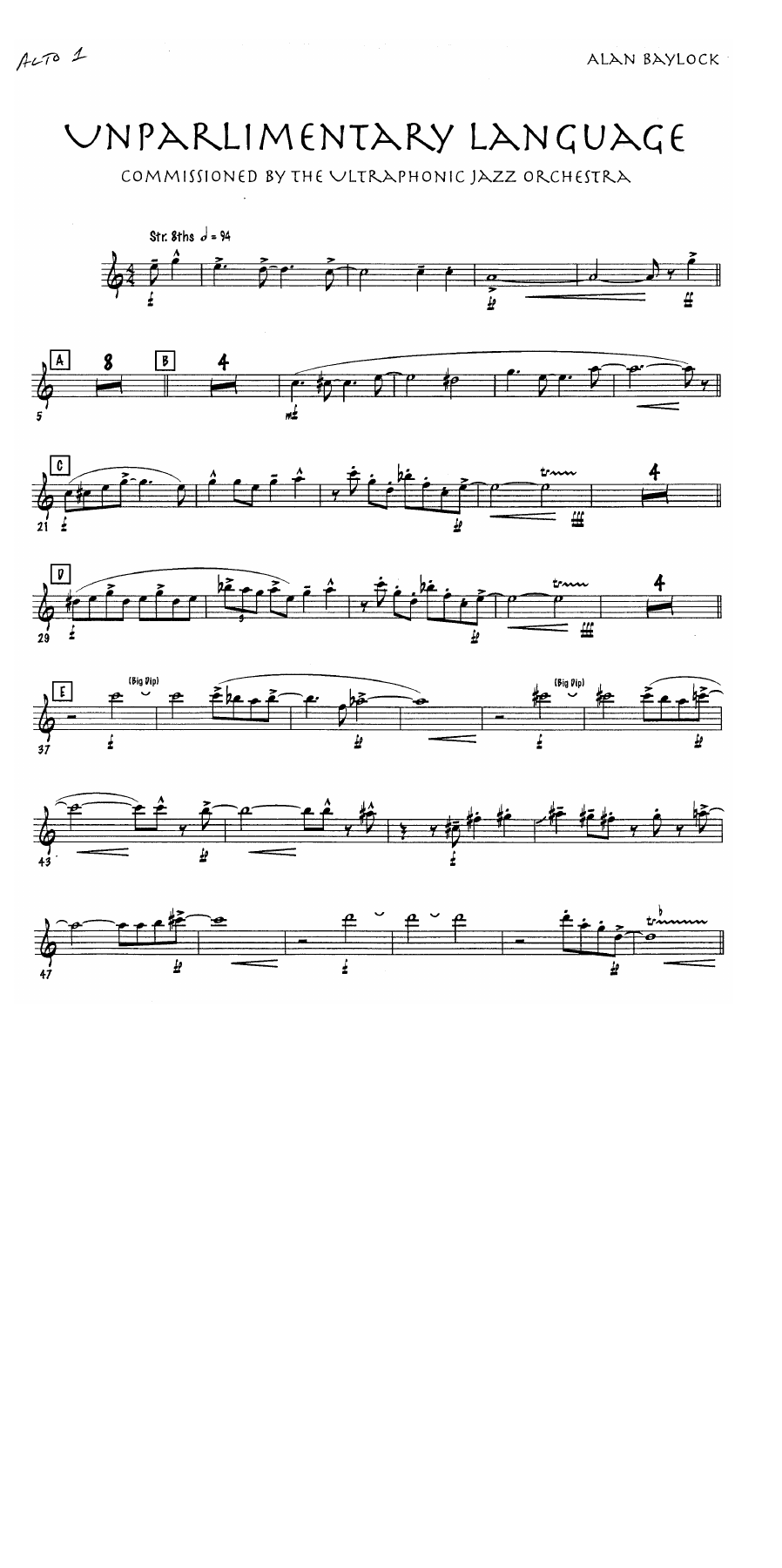 Unparlimentary Language — sheet music cover (first page)