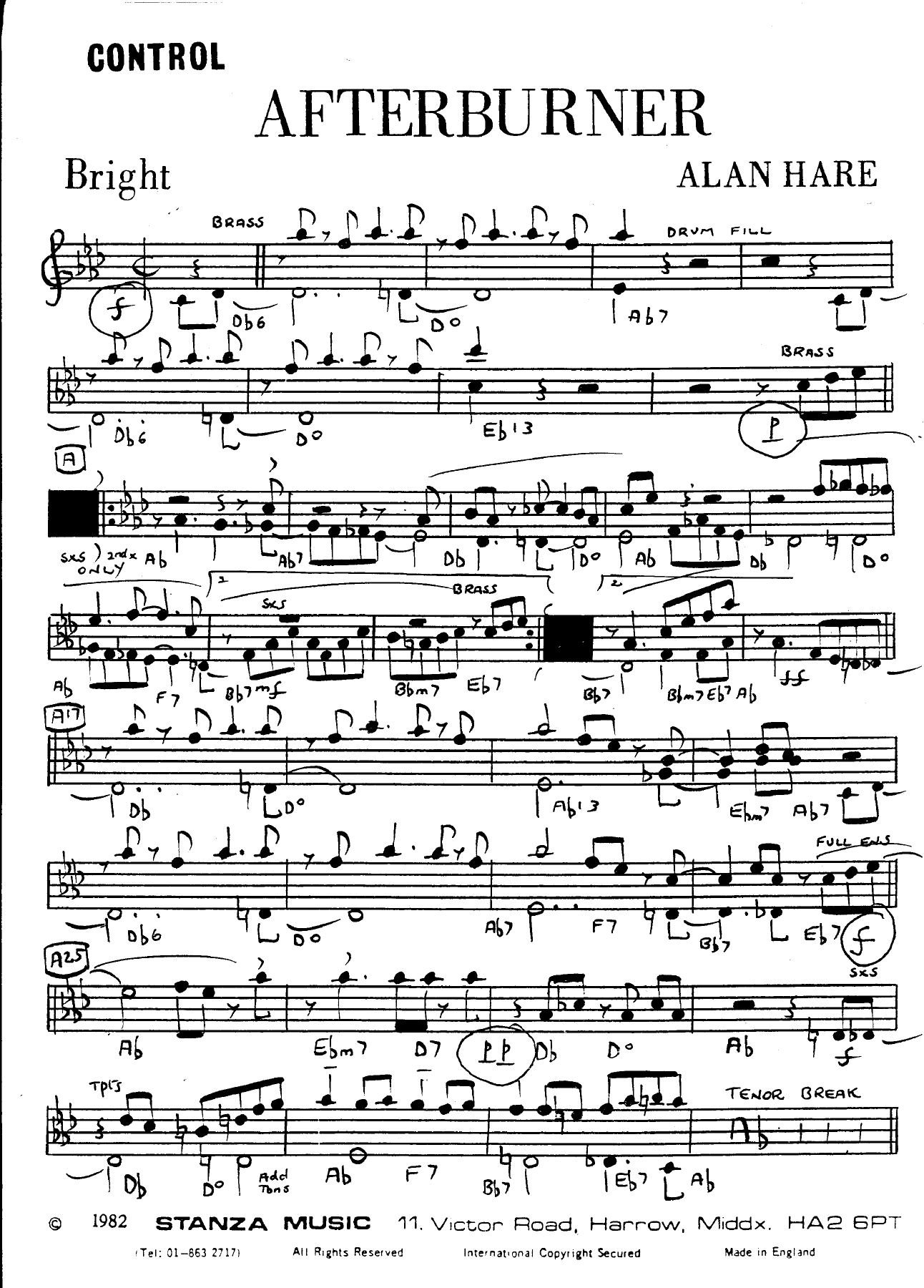 Afterburner — sheet music preview