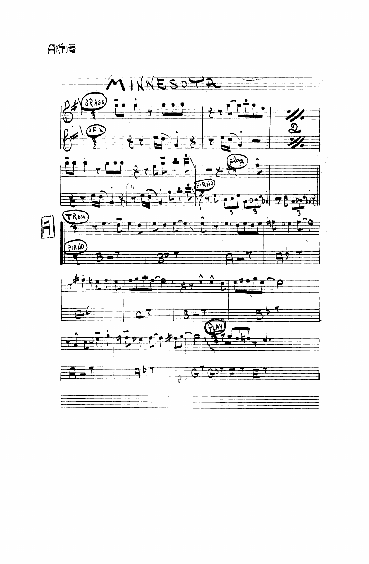 Minnesota — sheet music cover (first page)