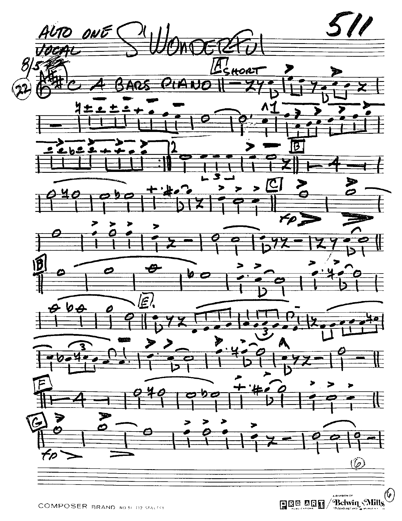 S' Wonderful — Big Band sheet music arranged by A.Shaw | Jazz Standard